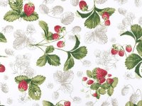 Tissu coton enduit GOURMANDINE motif fraises