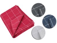 Plaid ENGADINE coton et polyester 140x140 cm motif tartan