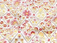 Tissu CRESTIANE TOILE LORRAINE rouge motif fleuri laize 140 cm