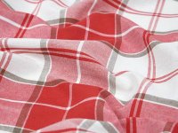 Tissu carreaux ECOSSE enduit rouge et blanc laize 155 cm