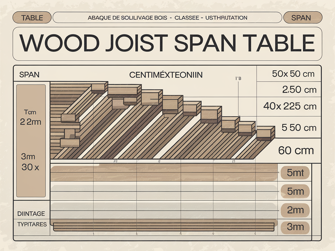 Abaque dimensionnement solive bois portée entraxe
