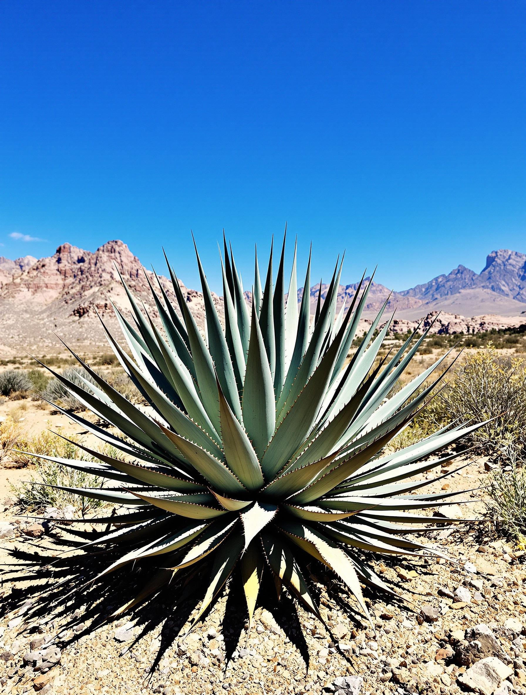 Agave americana en pleine terre sur butte caillouteuse