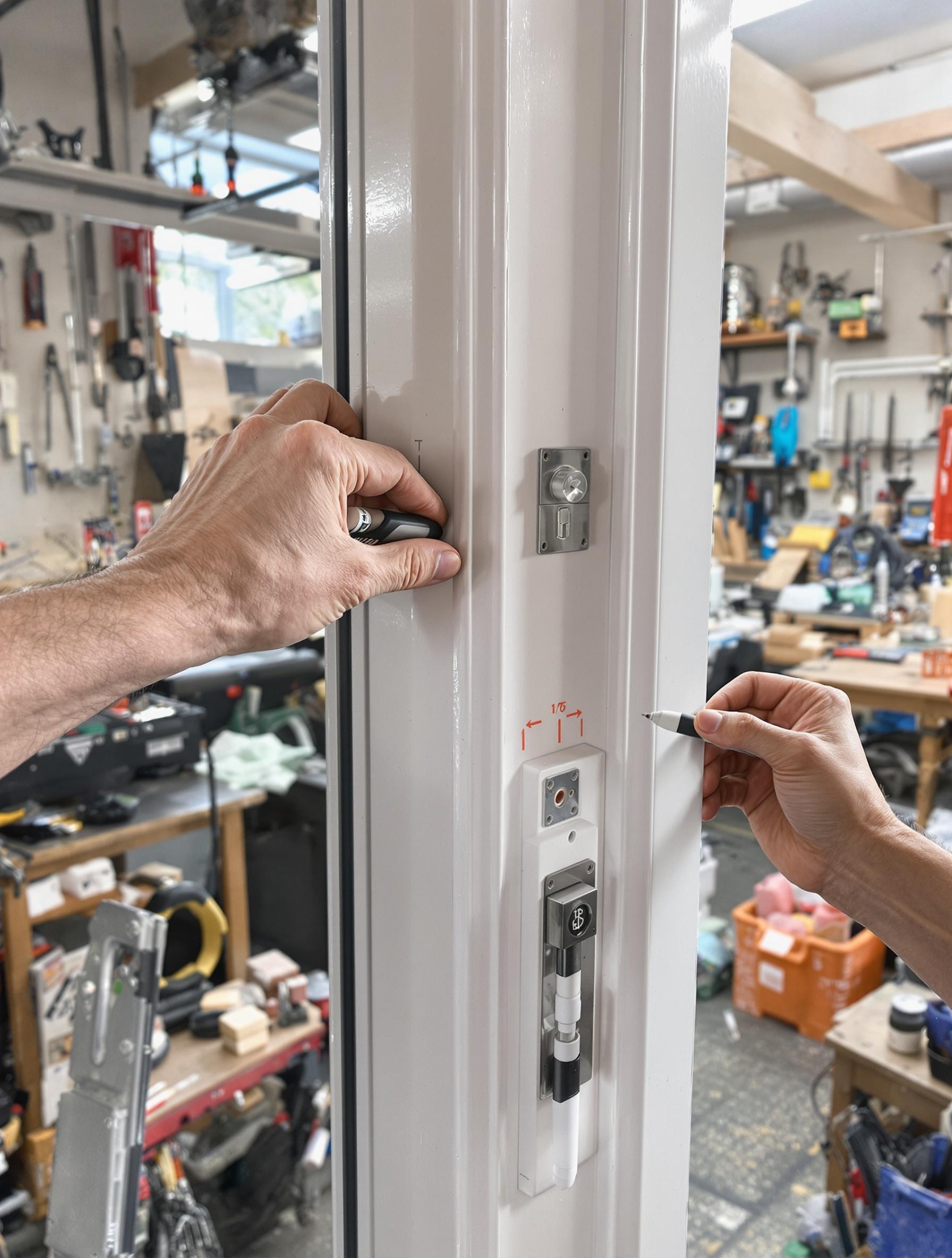 ajustement test verrou porte-fenêtre atelier