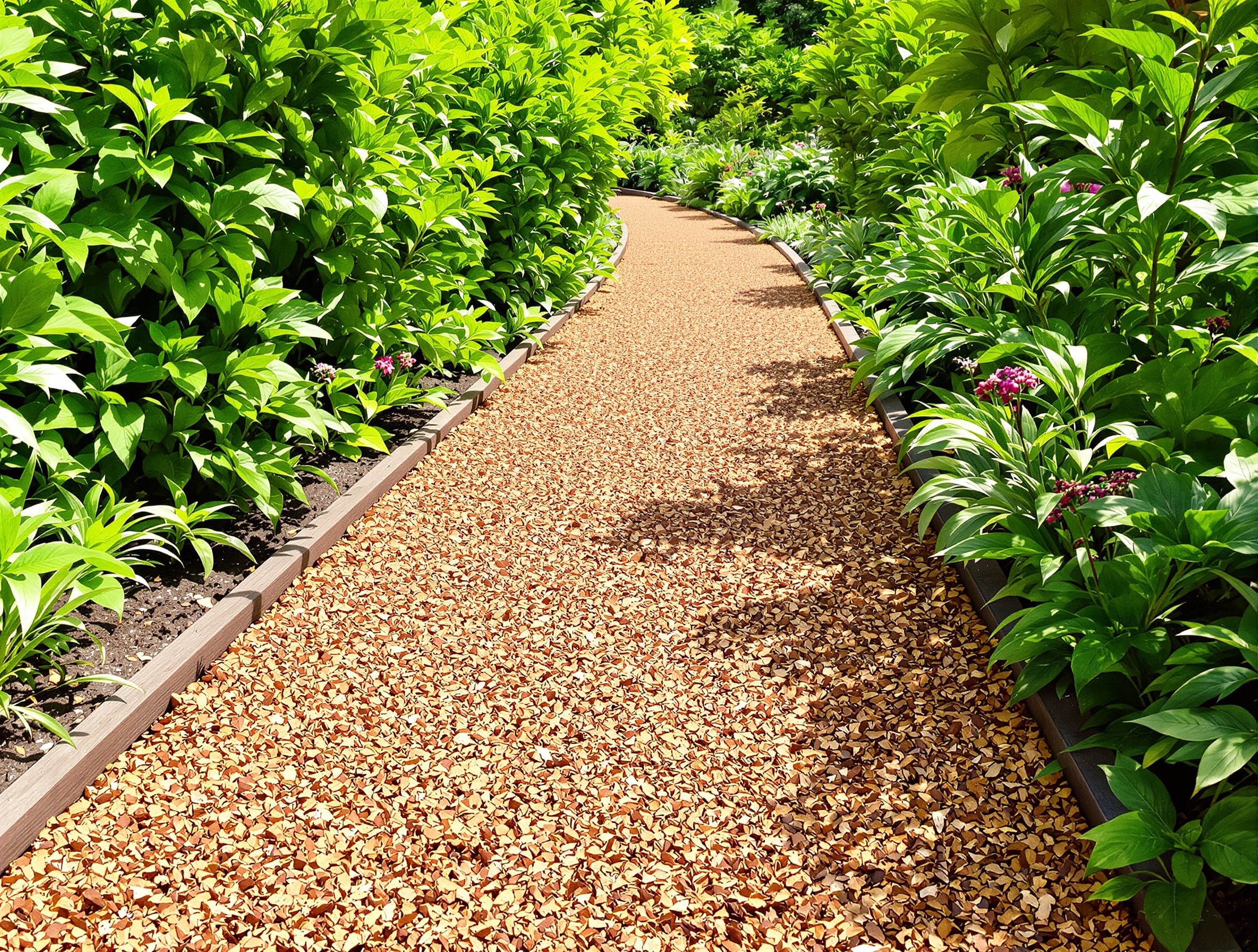 jardin propre allée paillée solution saine contre mauvaises herbes