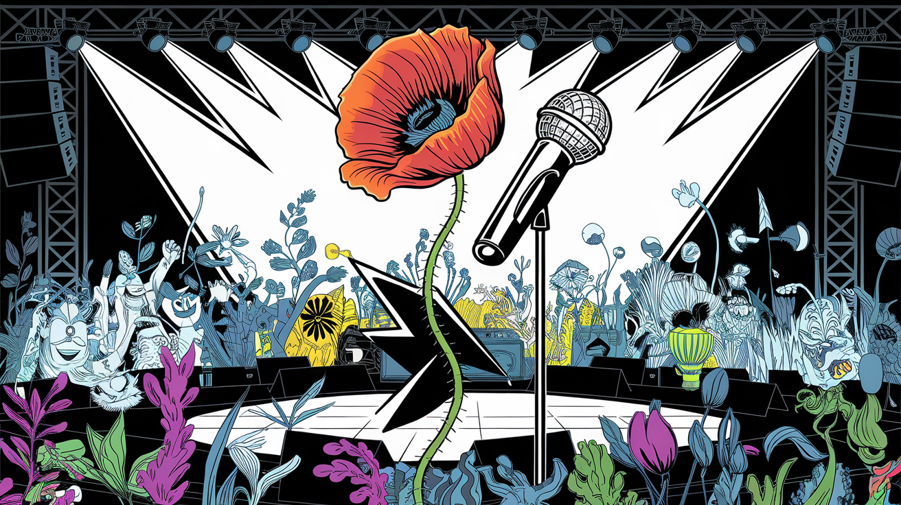Pavot rock-star, concert plantes fans, micro capsule botanique pop culture