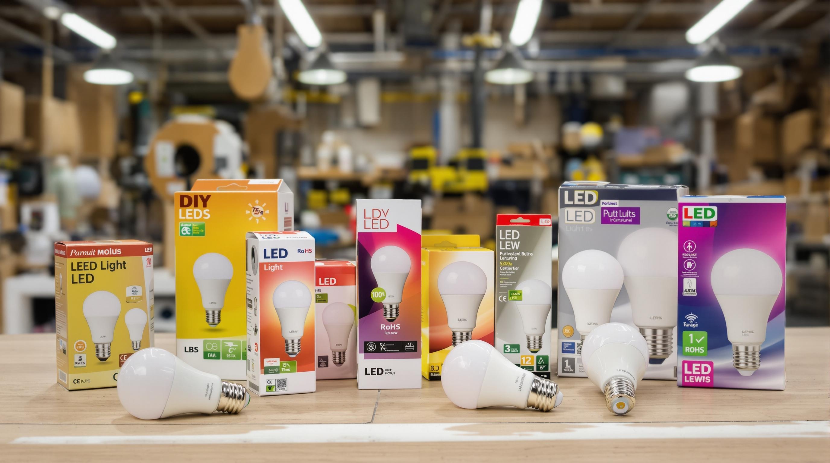Ampoules LED avec labels CE et RoHS sur atelier