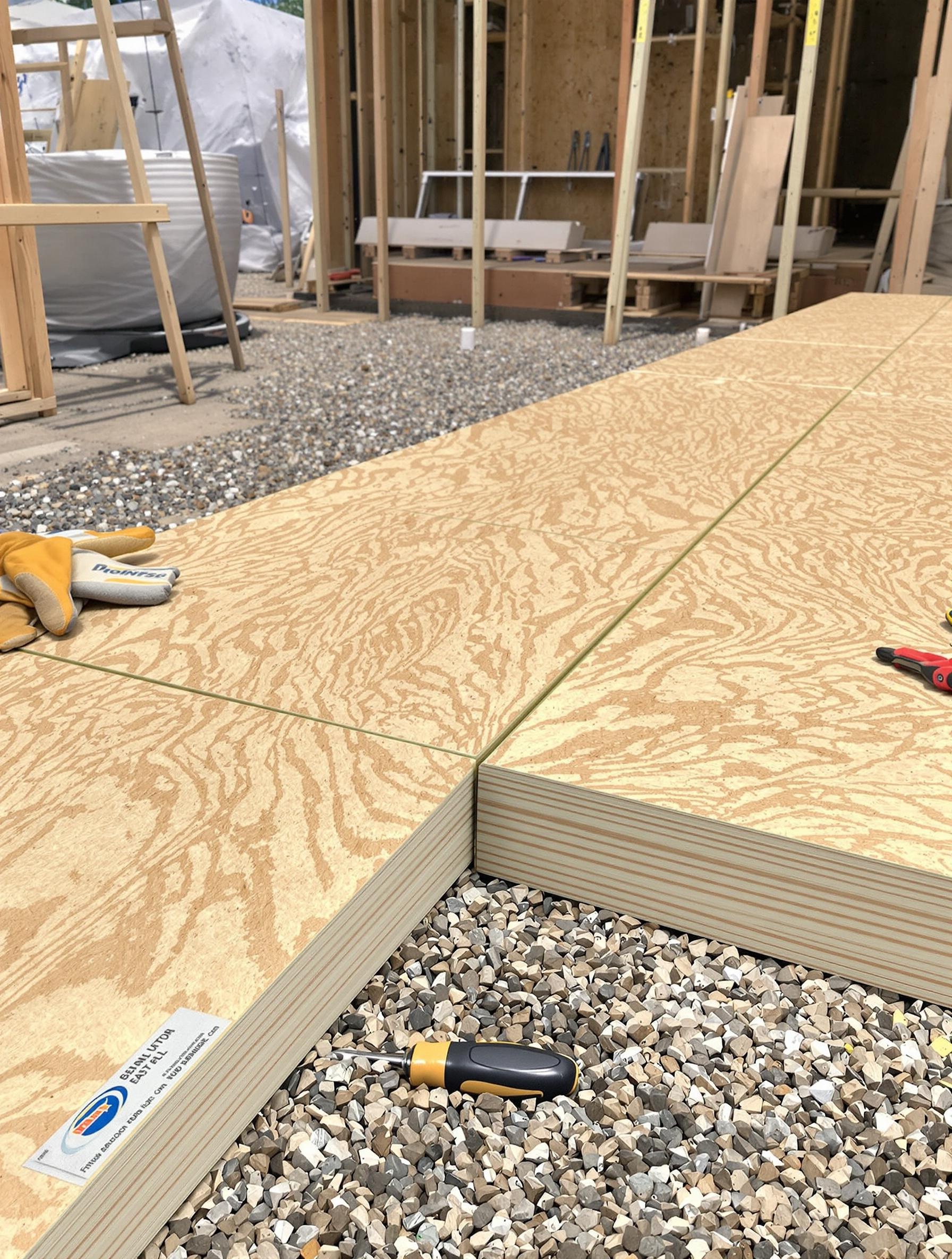 Assemblage OSB rainures languettes extérieur chantier