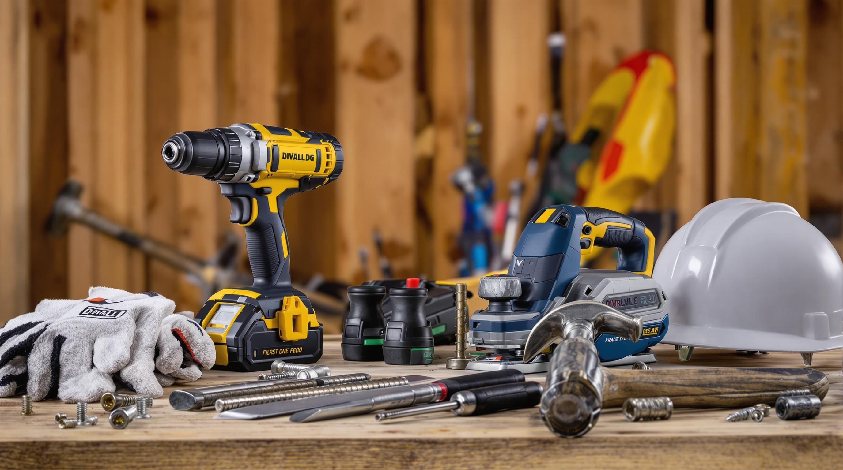 Assortiment d'outillage électroportatif et EPI pour chantier