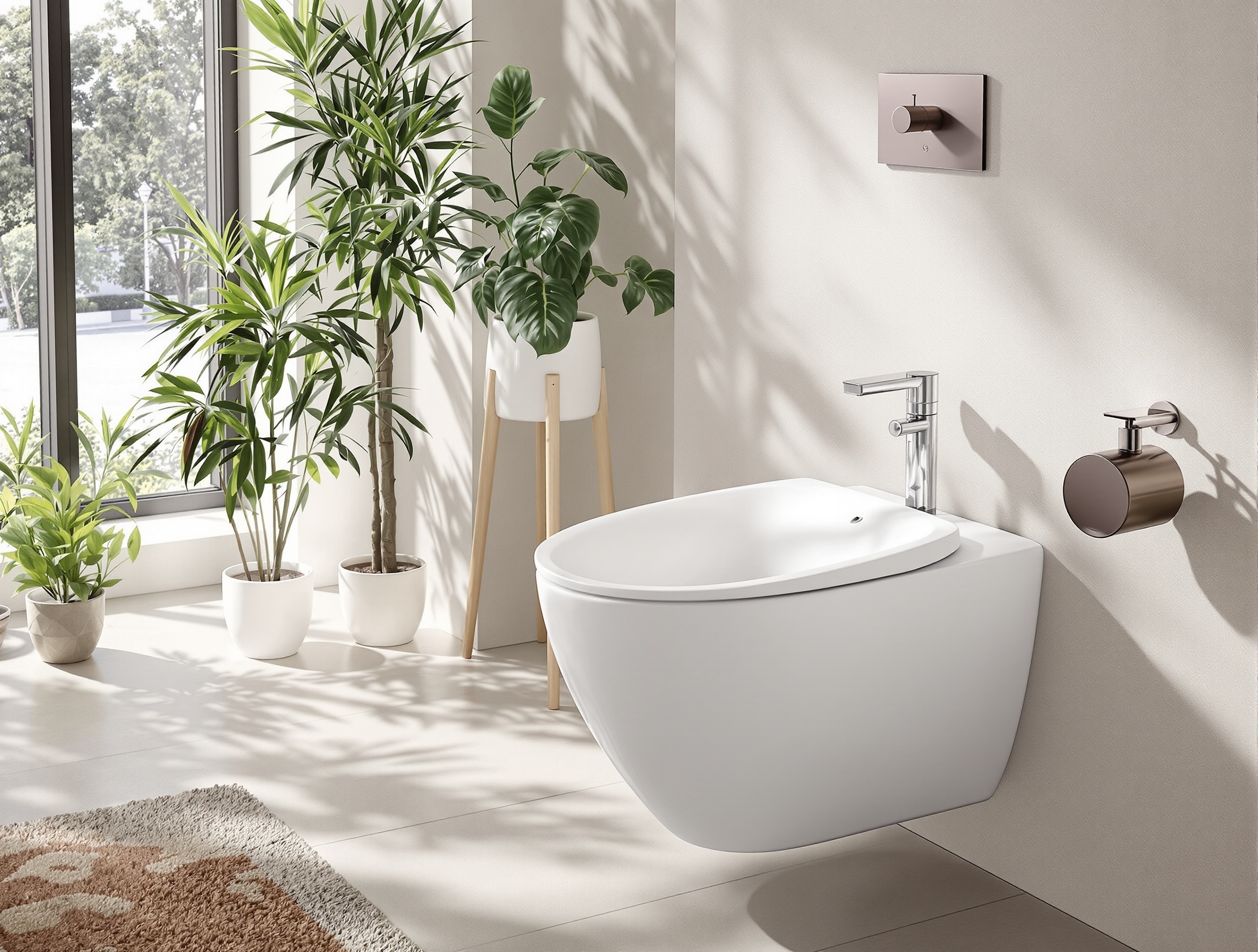 Bidet design tendance écologique dans salle de bain contemporaine