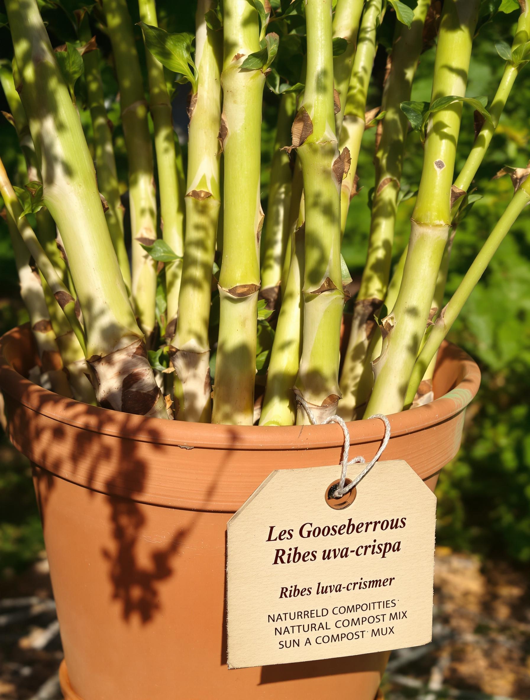 Bouturage d'un groseillier à maquereau semi-aoûté en pot