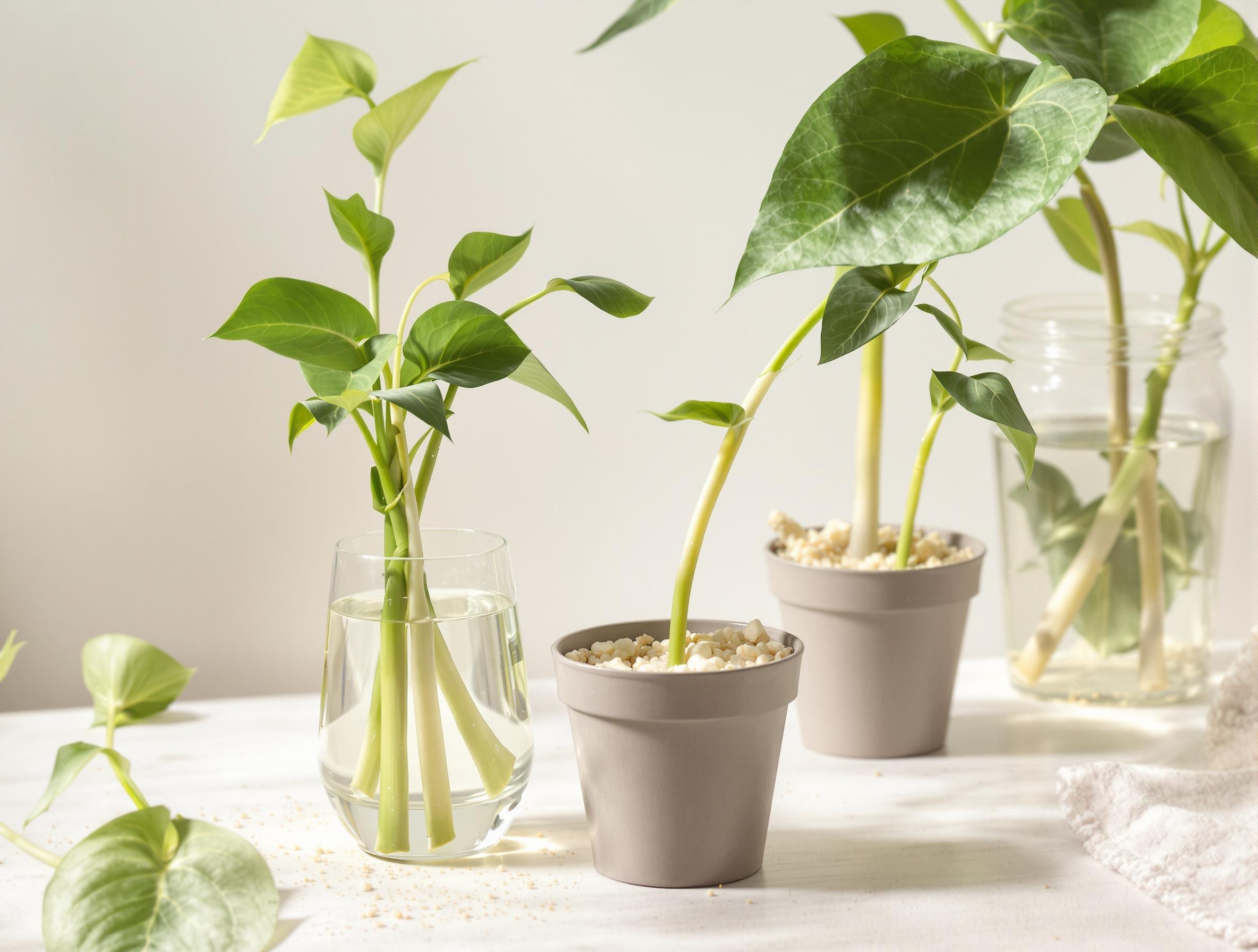 Boutures de poinsettia prêtes à être racinées