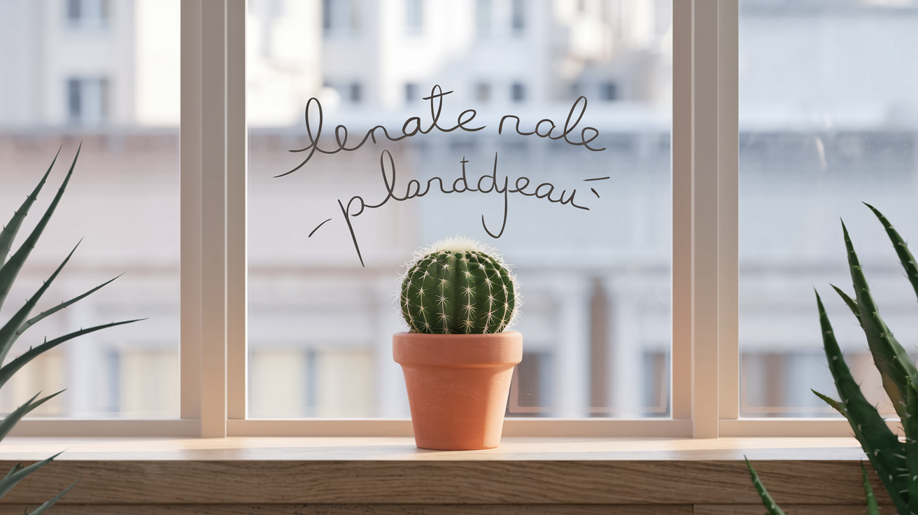 Cactus urbain rebord fenêtre zen paresseux mais pas invincible.