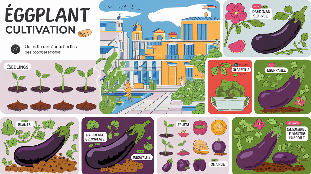 Calendrier graphique de culture aubergine