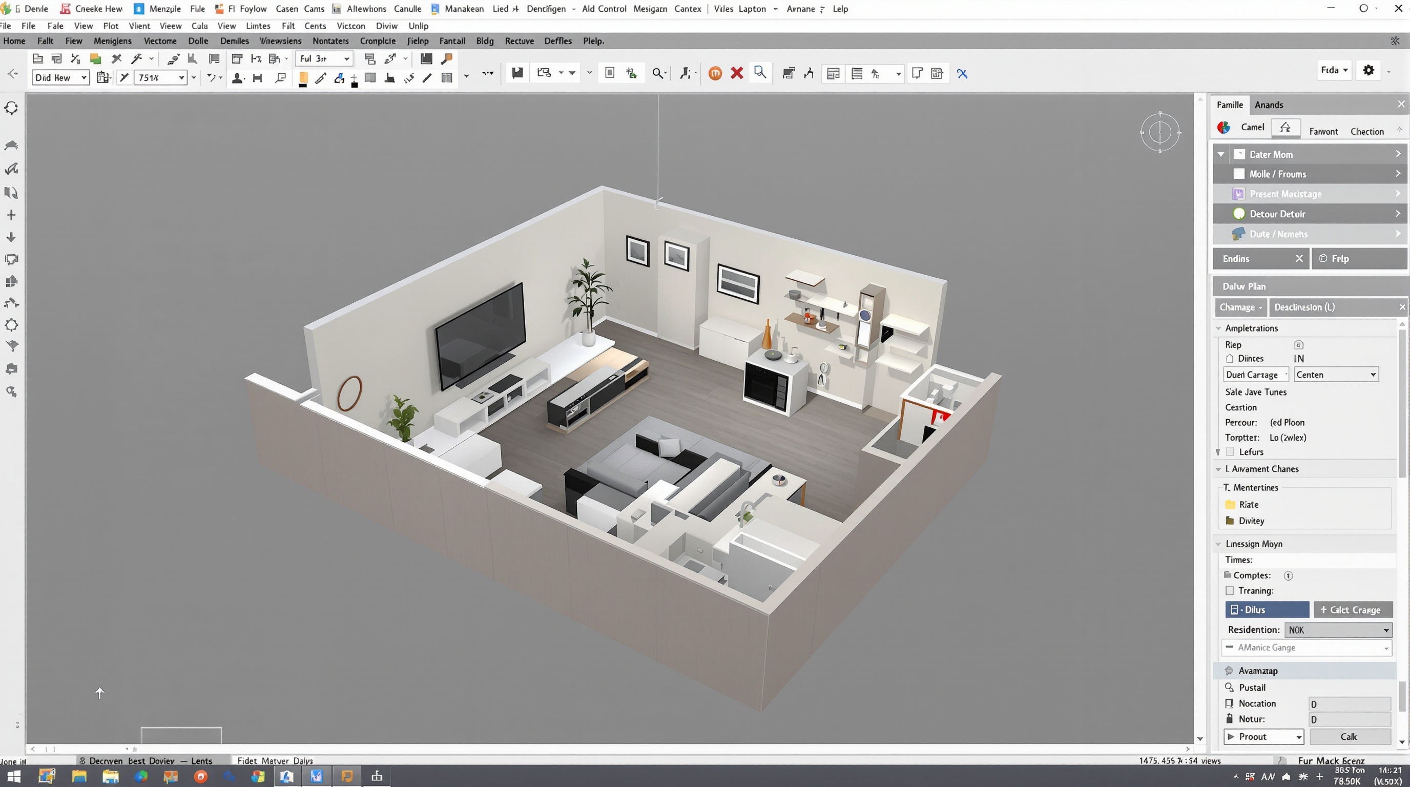 Capture générique logiciel 3D aménagement intérieur