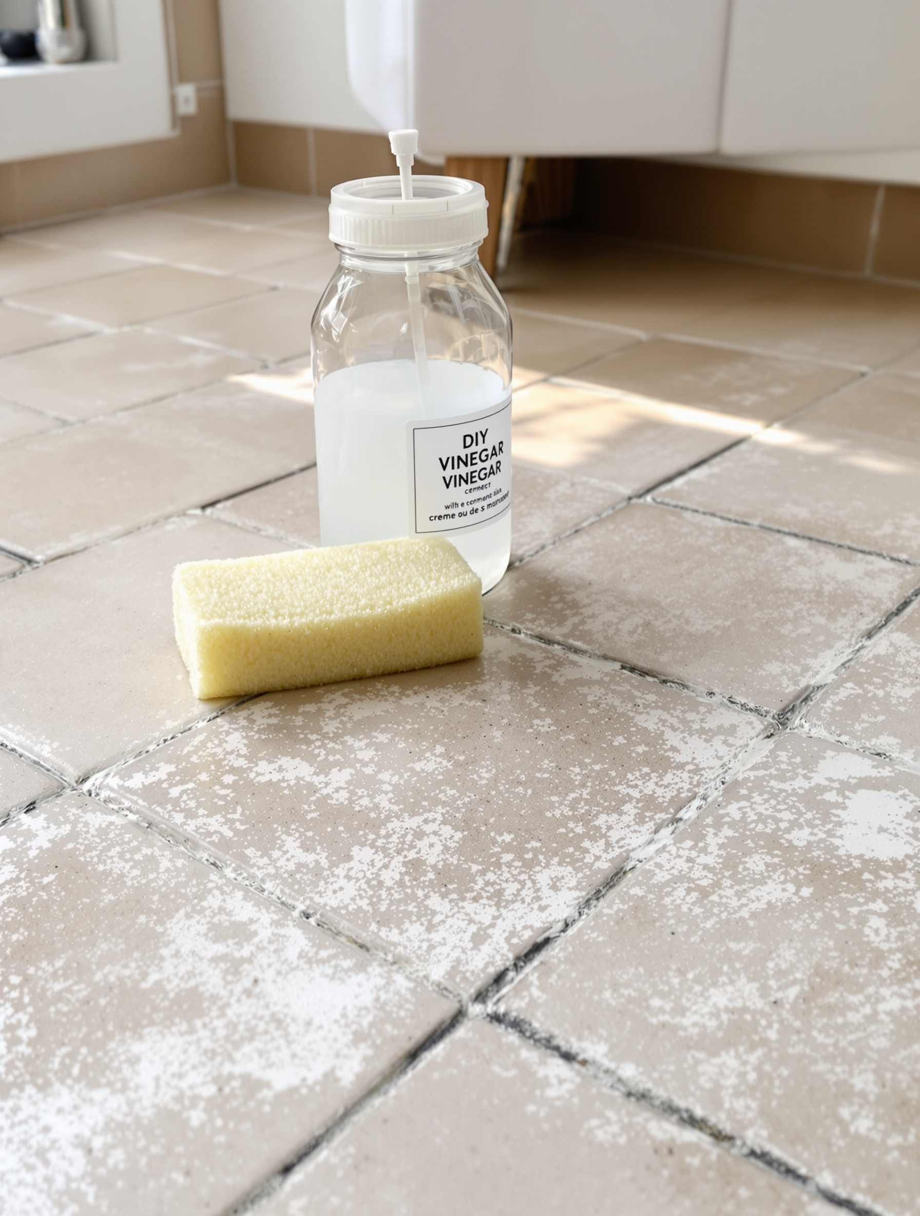 carrelage voile ciment vinaigre blanc tuto DIY