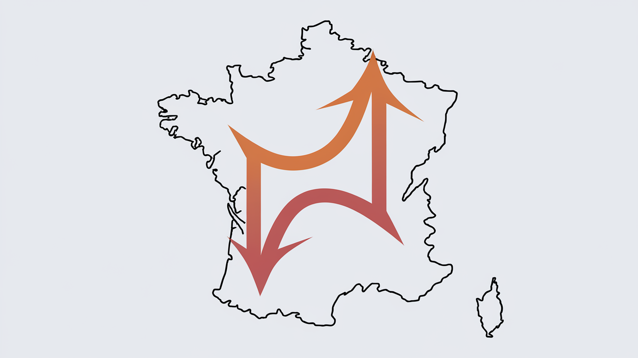 Carte schématique des couloirs migratoires bécasse France