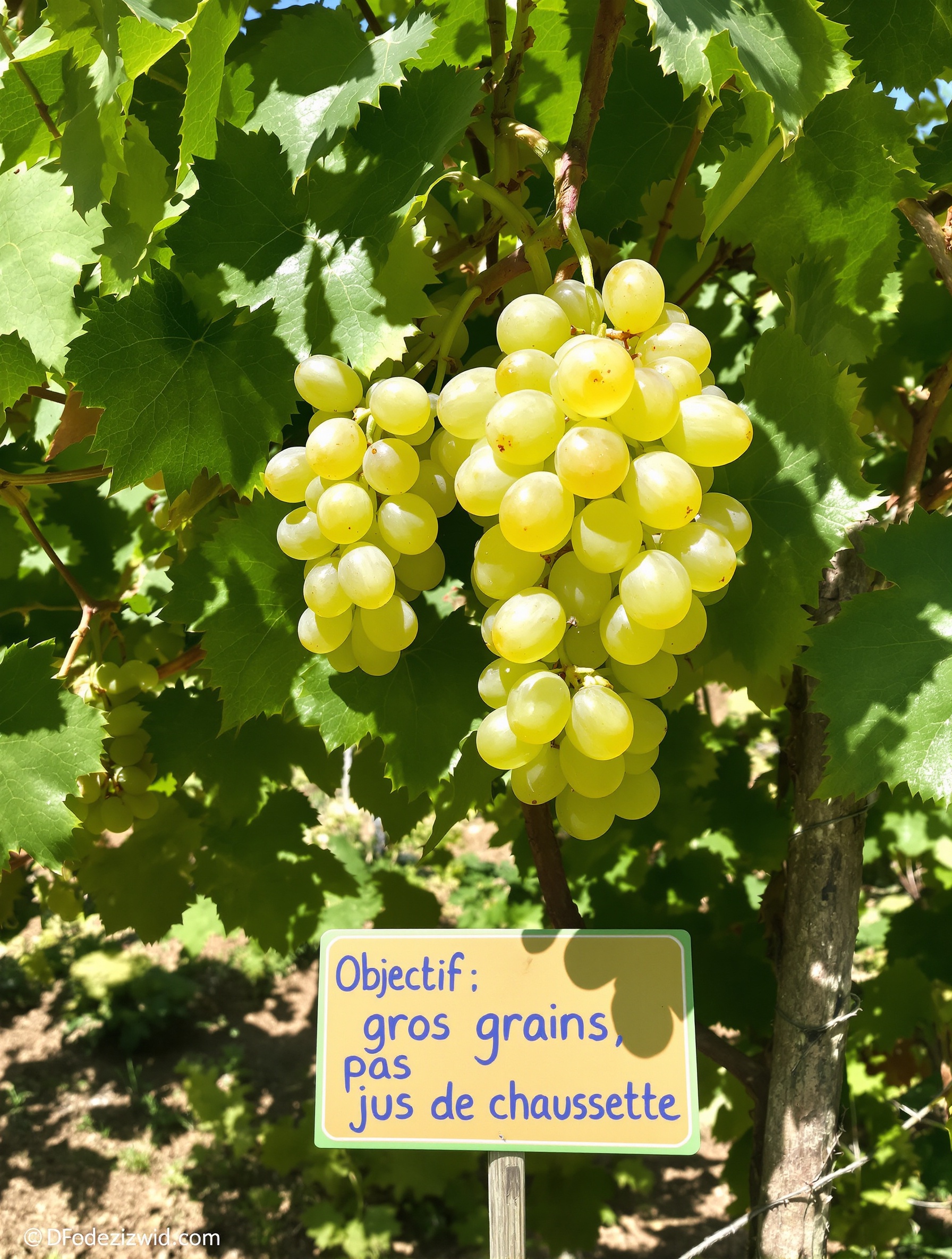 Cep de Chasselas taillé court, gros grains juteux