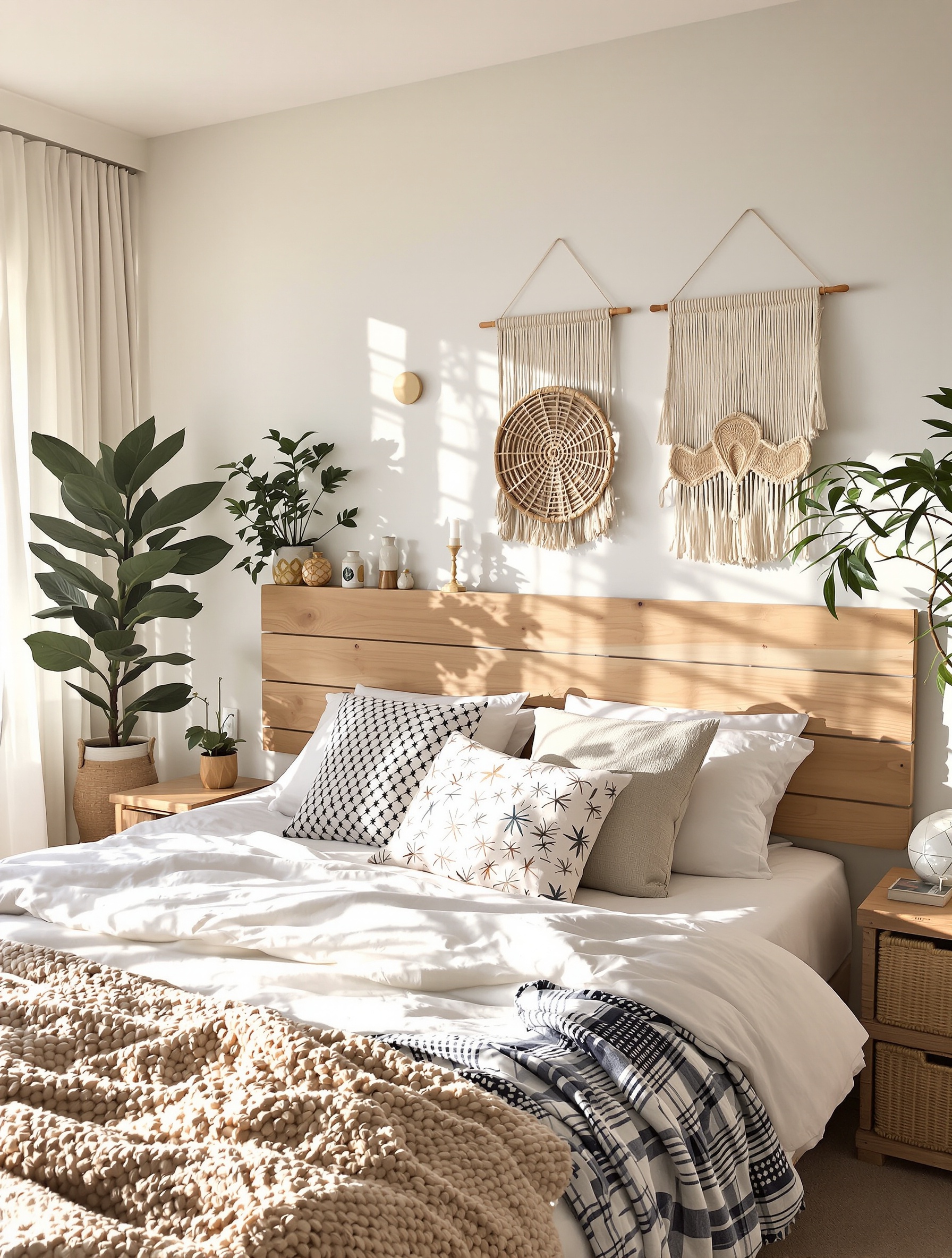 Tête de lit en bois DIY bohème chic