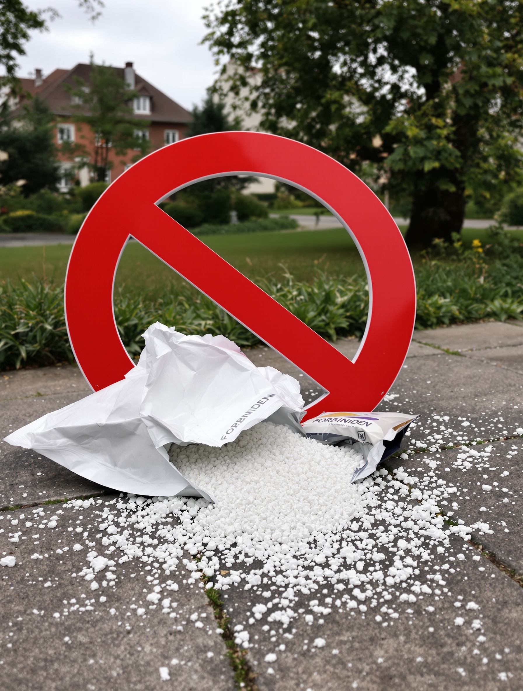 paquet de chlorate de soude éventré interdit jardin danger