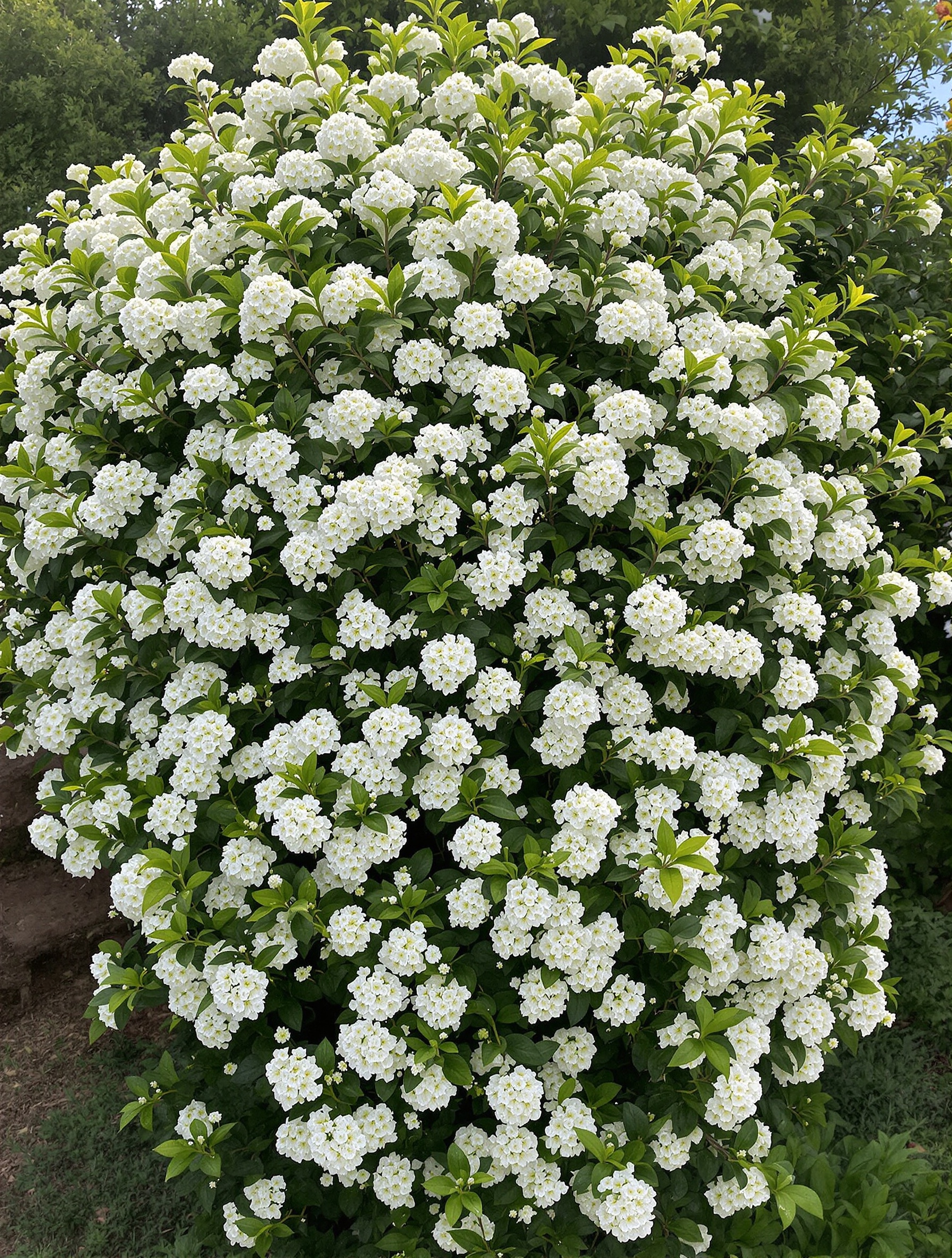 Choisya ternata en pleine floraison, jardin bohème et lumière matinale