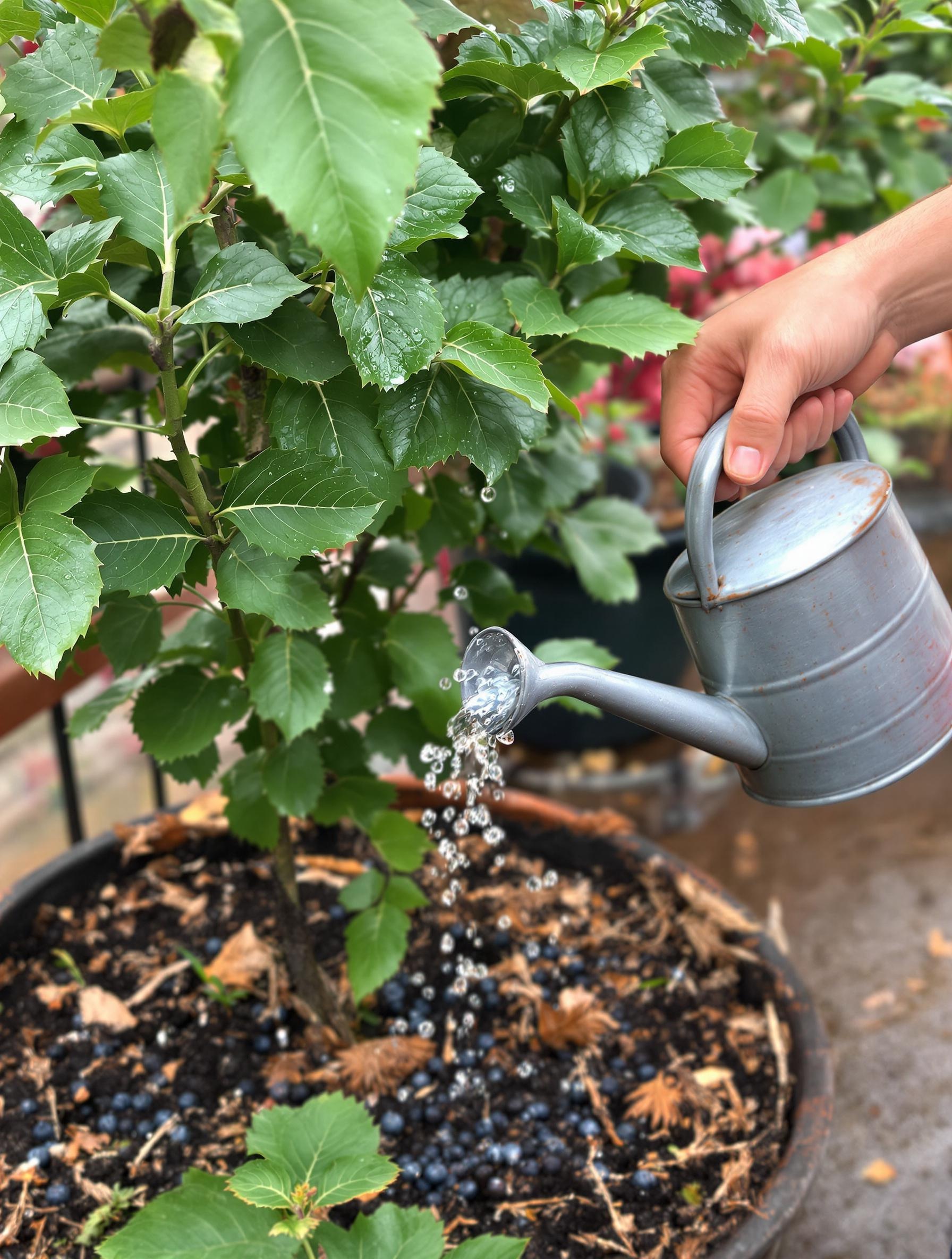 Arrosage eau de pluie myrtillier sauvage balcon