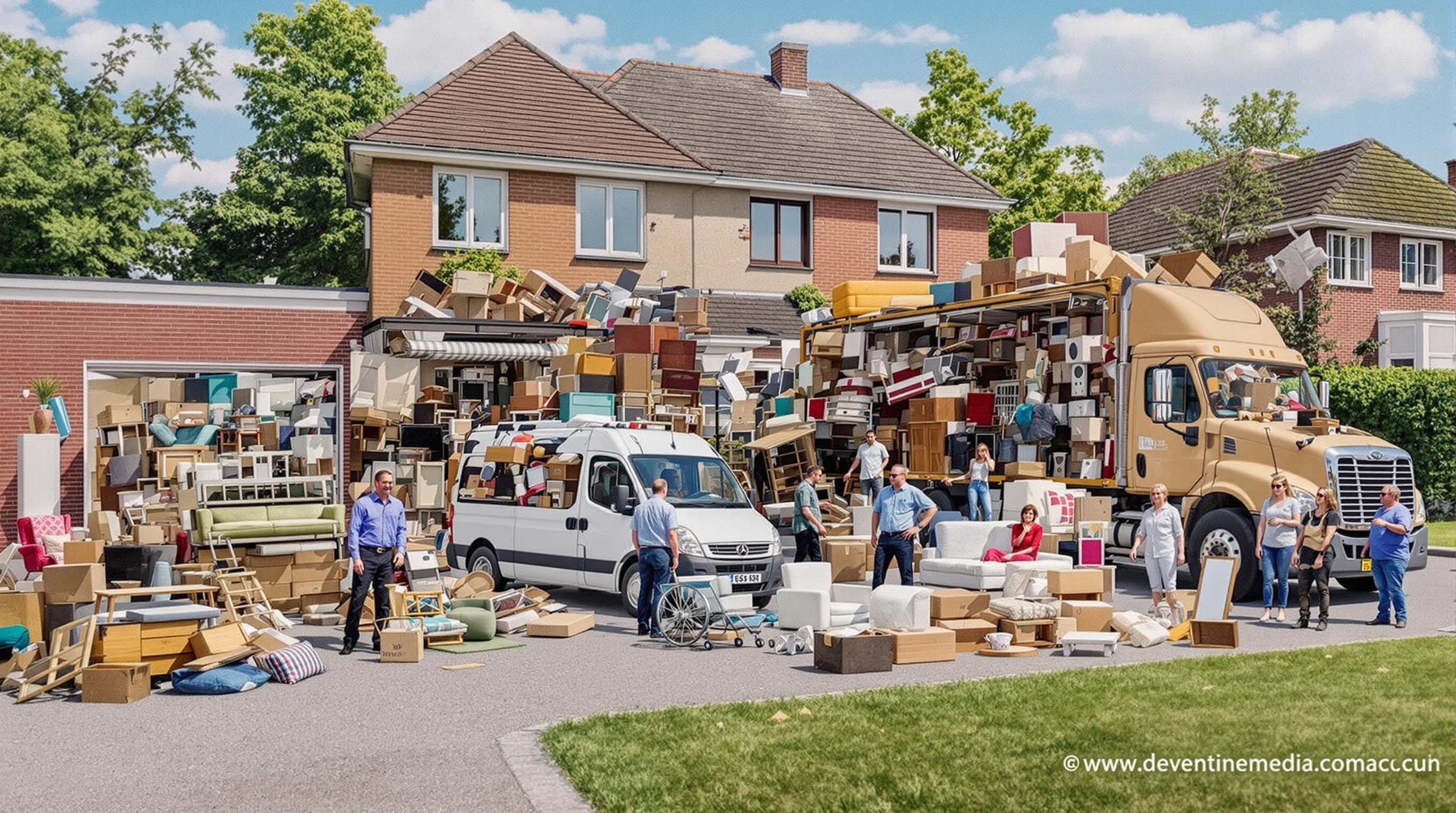 Utilitaires devant maison situation chaotique