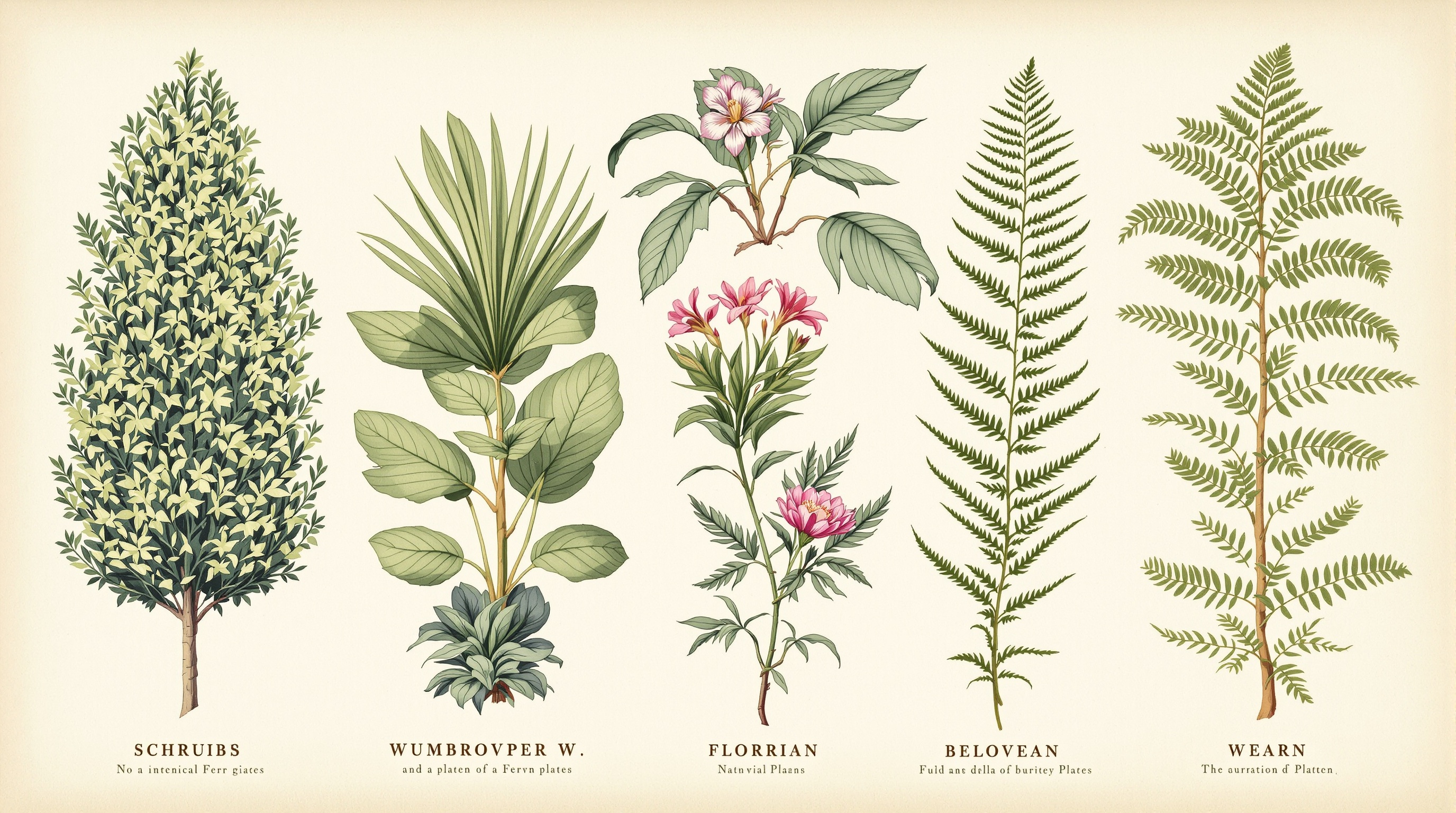 collage plantes en W