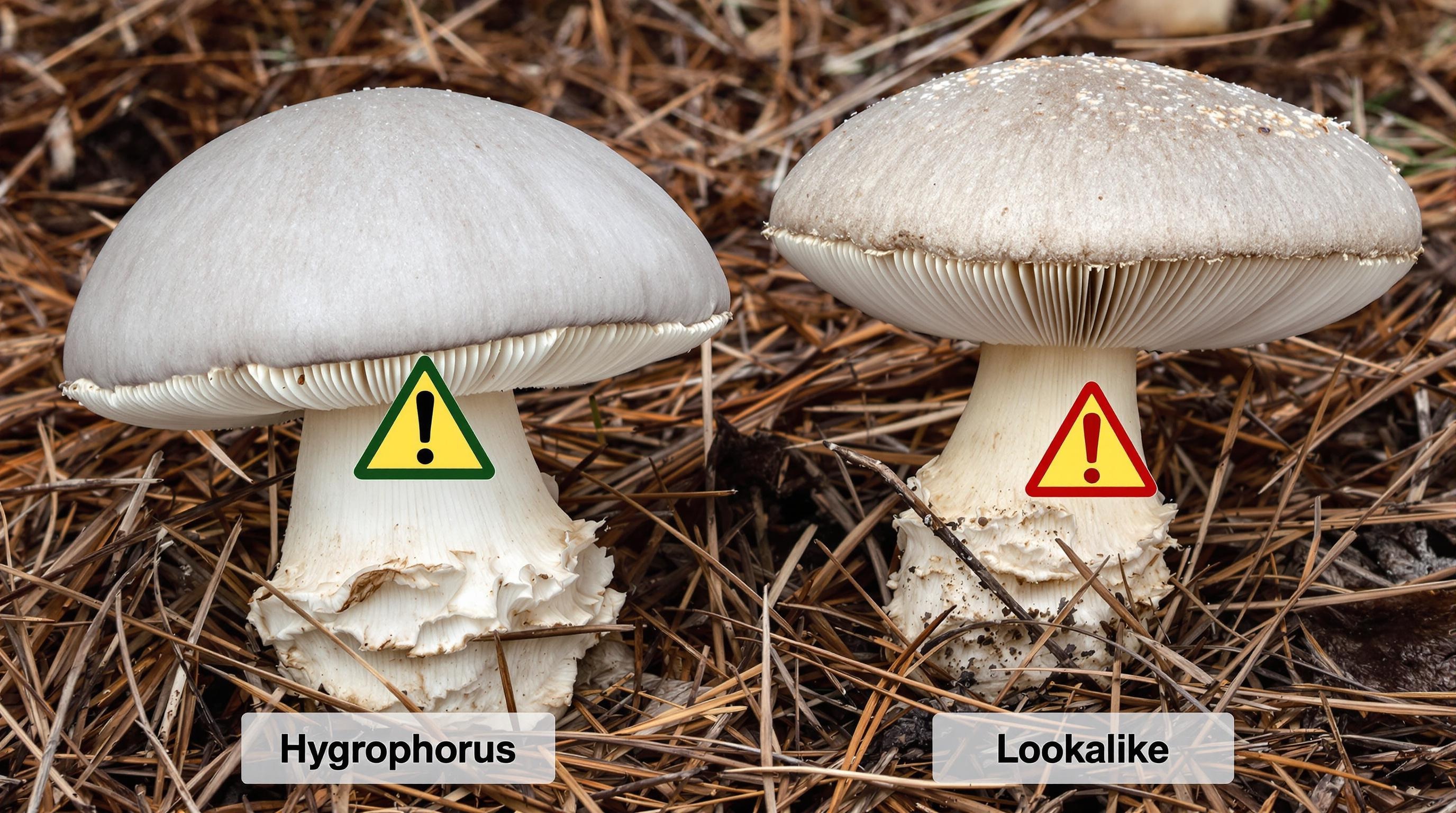 Comparaison visuelle entre l'Hygrophore de mars et ses sosies toxiques
