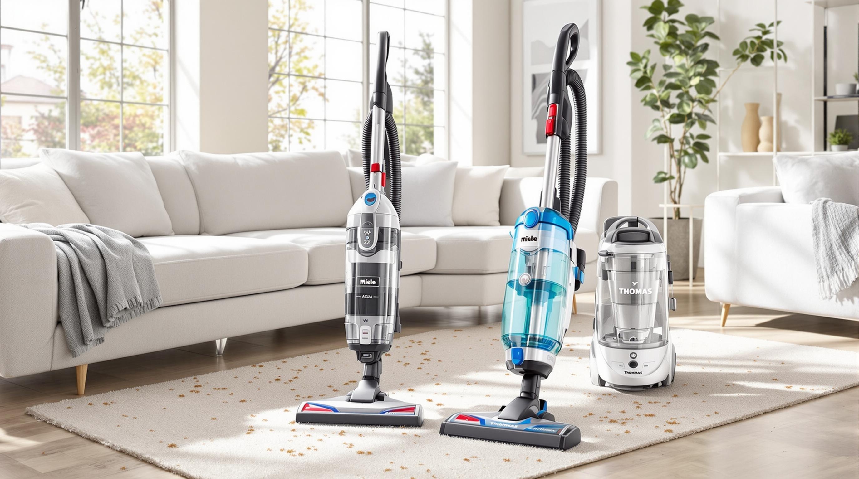 Comparatif Miele C3 Cat & Dog PowerLine et Thomas AQUA+ PET sur poils chien