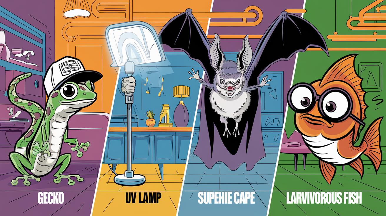 Comparatif entre gecko, lampe UV, chauve-souris et poisson larvivoire pour lutter contre les moustiques