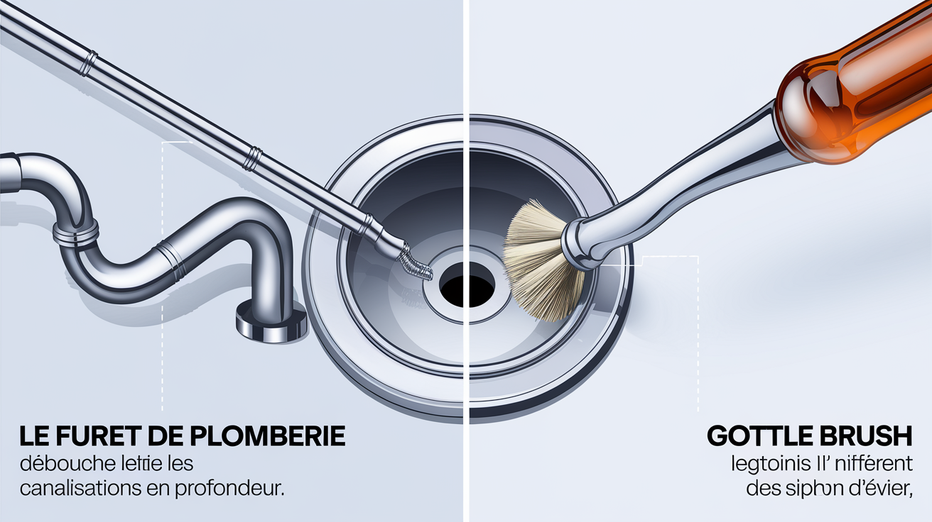 Comparatif entre un furet et un goupillon pour déboucher et nettoyer