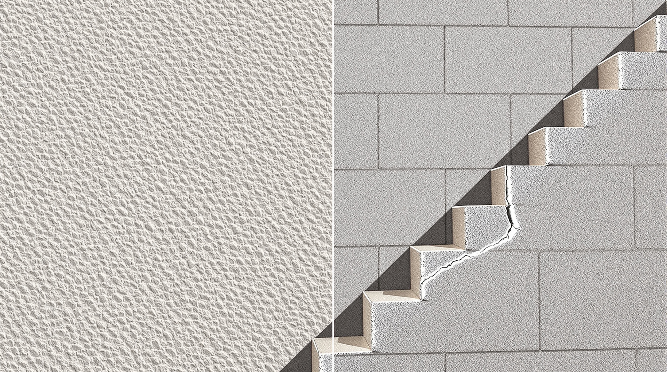 Comparaison microfissure crépi vs fissure structurelle escalier mur parpaings