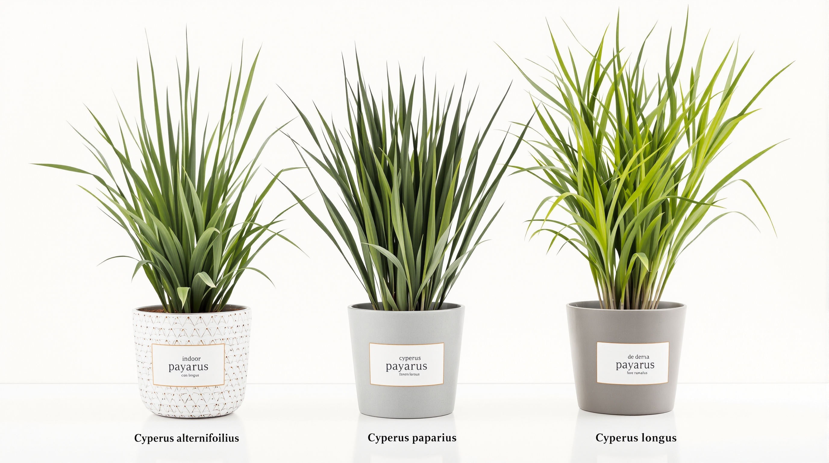 Comparatif visuel papyrus interieur Cyperus alternifolius papyrus longus cache-pot moderne