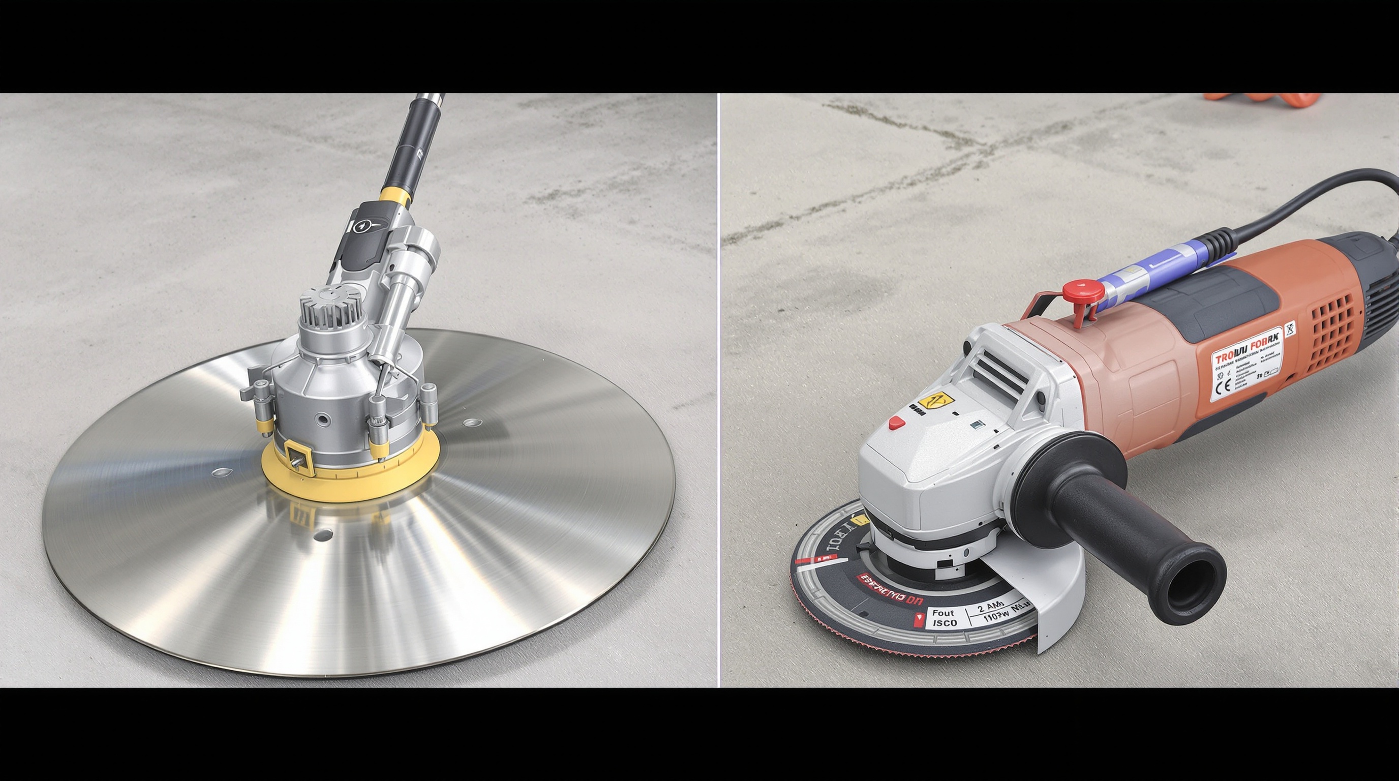 comparatif surfaceuse à béton et meuleuse angle