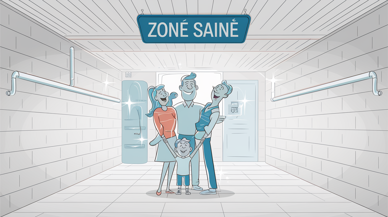 Sous-sol sain famille heureuse humour bande dessinée