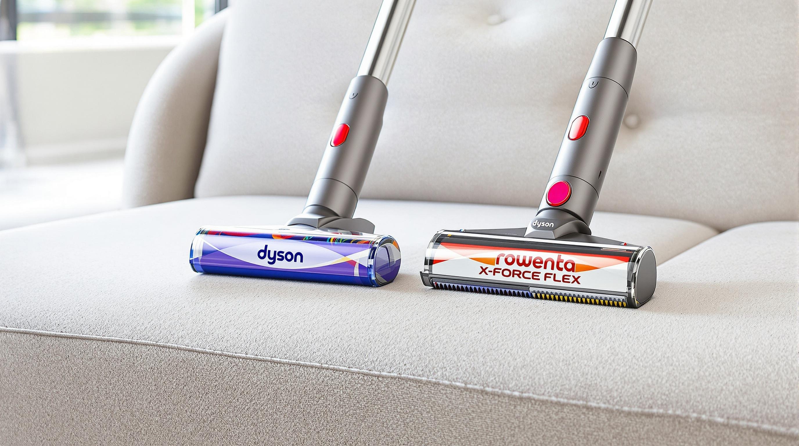 Dyson V15 vs Rowenta X-FORCE FLEX maniabilité canapé poils chien