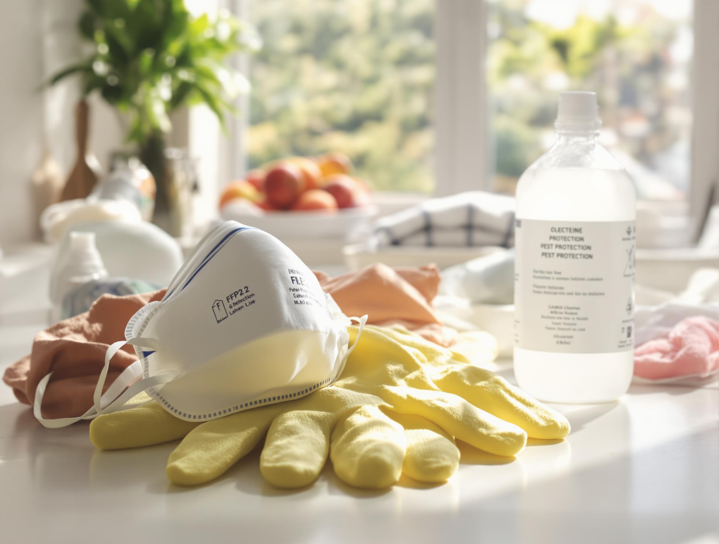 Équipement de protection contre les nuisibles gant masque eau de javel nettoyage fouine