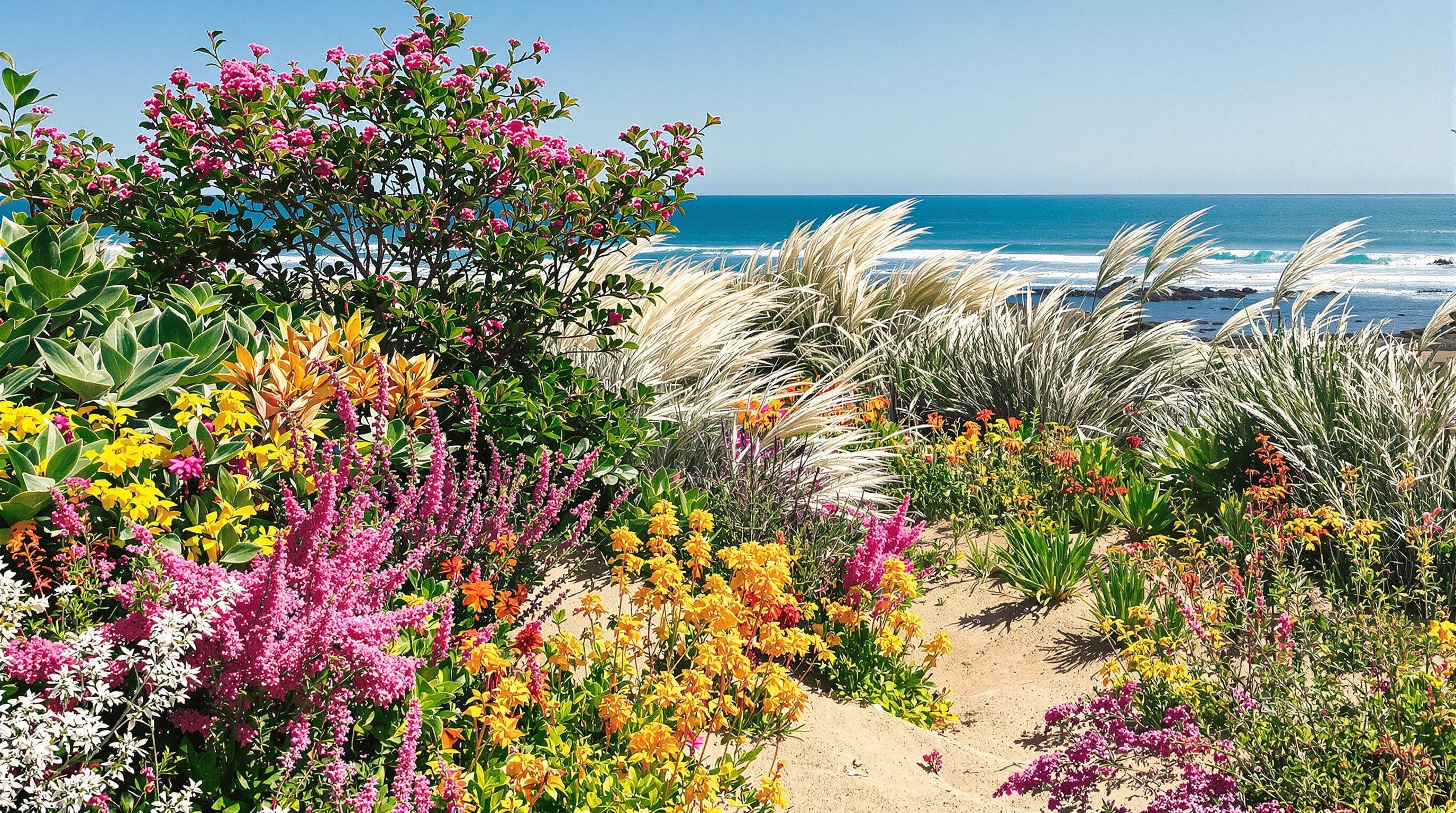 Jardin bord de mer Escallonia Euonymus Olearia Tamarix Gaillarde Armeria