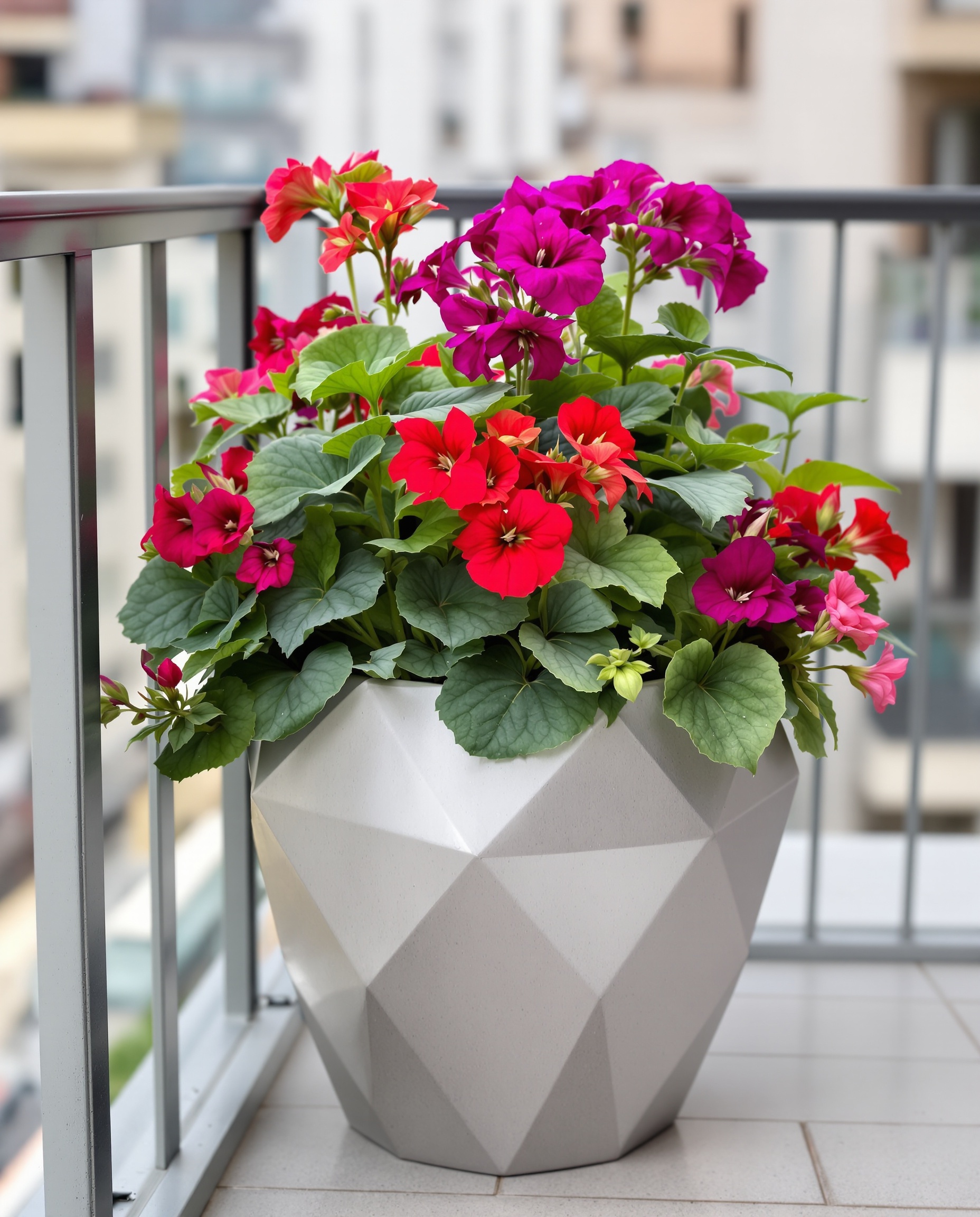 Géranium design moderne balcon urbain tendance