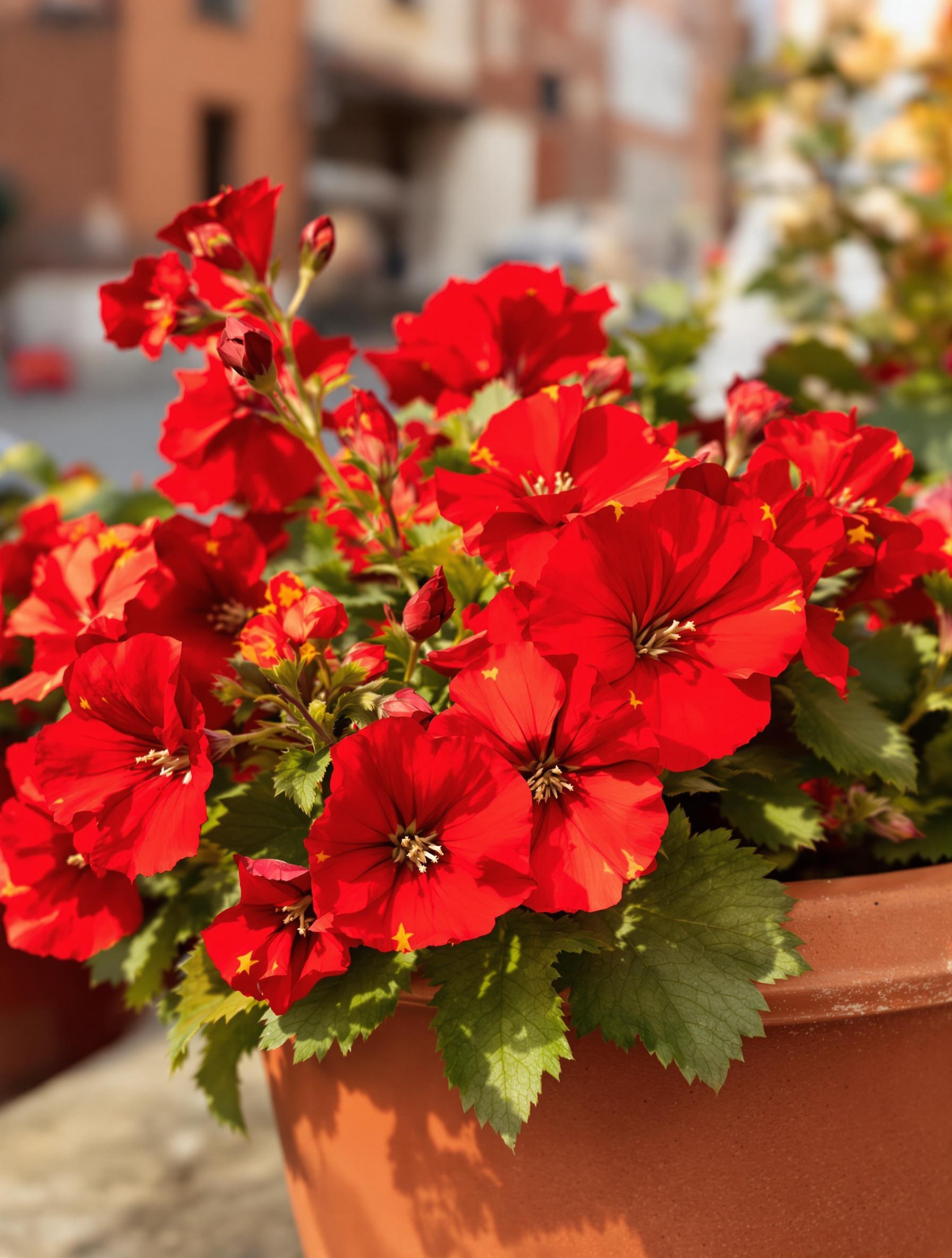 Pelargonium zonale variété Scarlet rouge intense vibe rock