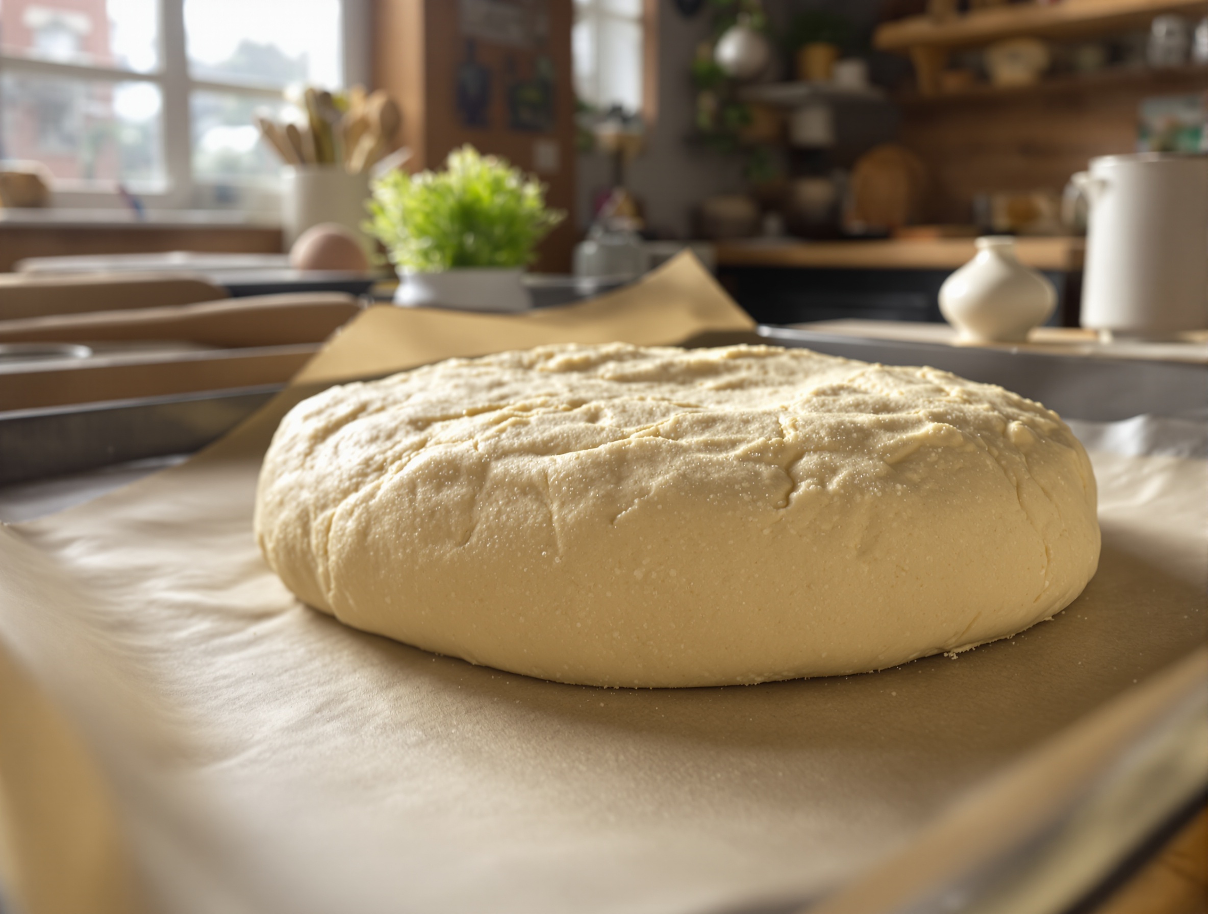gros objet en pâte à sel en cours de cuisson sur plaque
