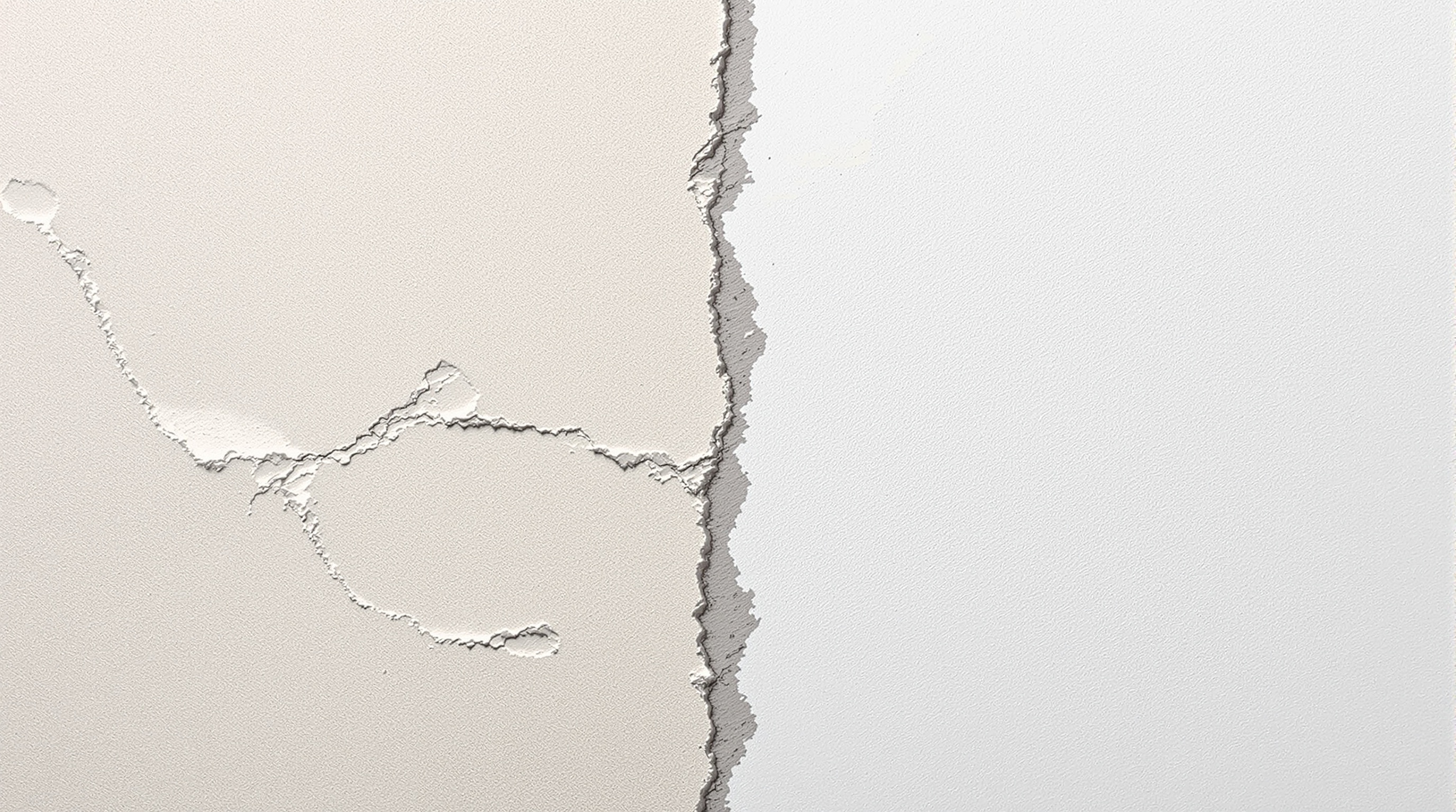 mur moitié fissuré moitié parfaitement préparé