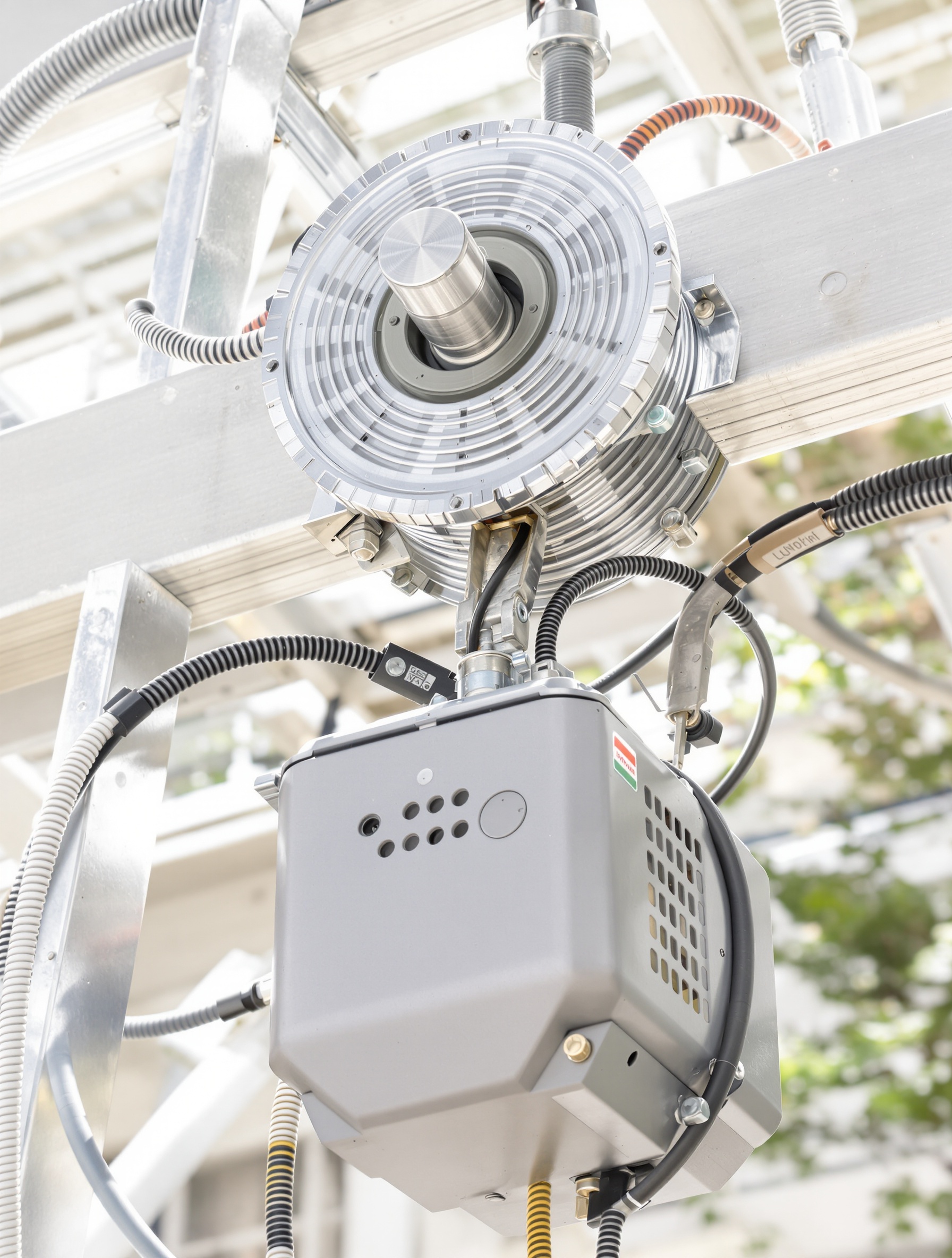 Détail poulie tête bloc moteur monte-tuiles