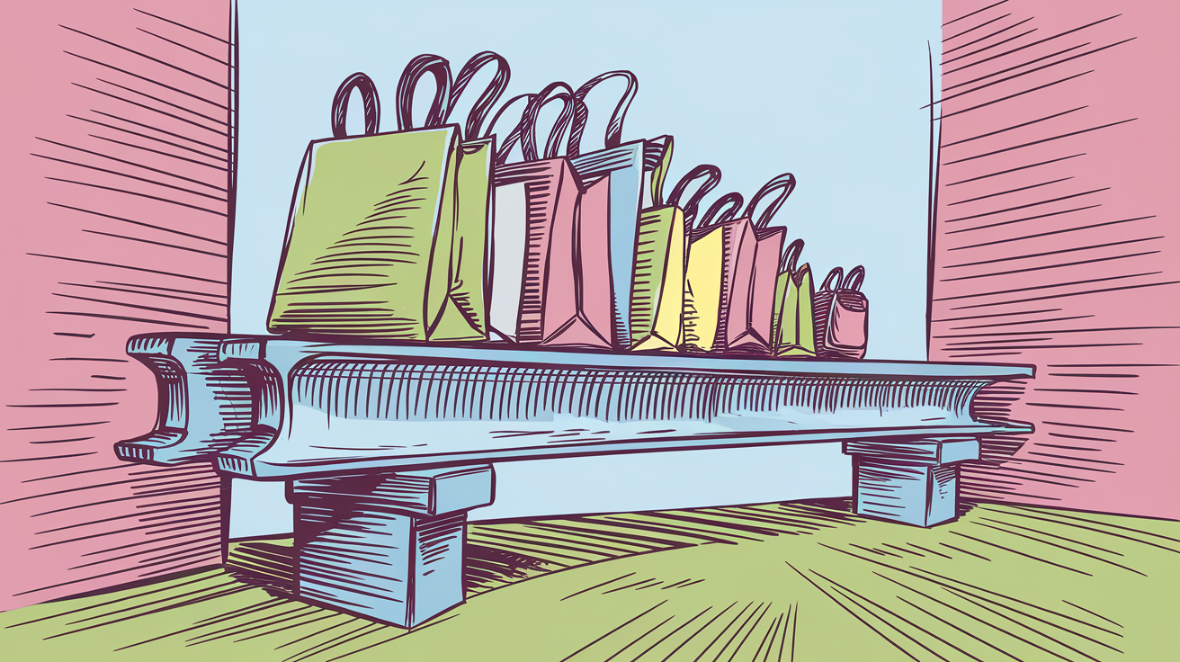 Schéma impact portée poutre IPN : sacs de courses et flèche