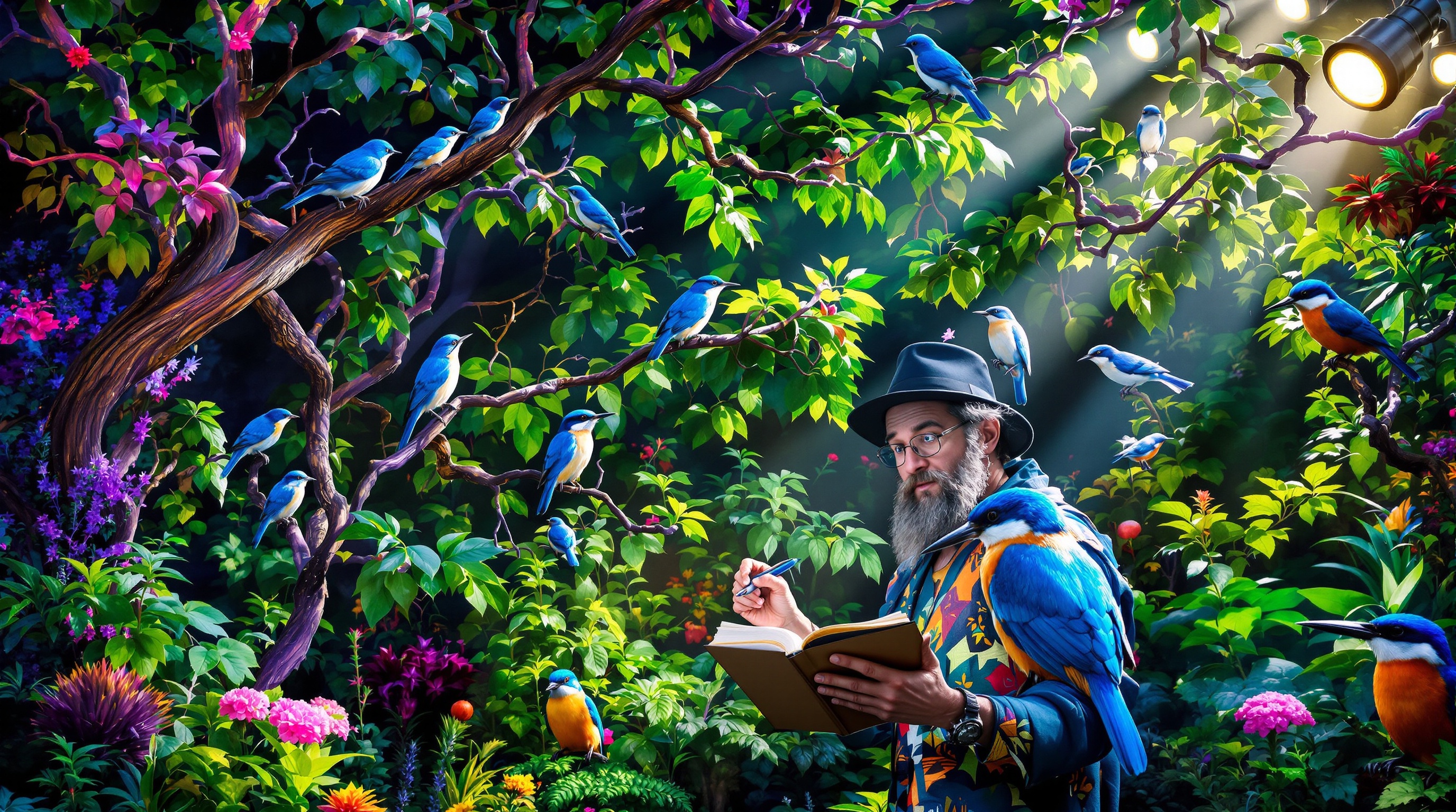 Les oiseaux bleus, rockstars du jardin, attirés par un environnement bohème.