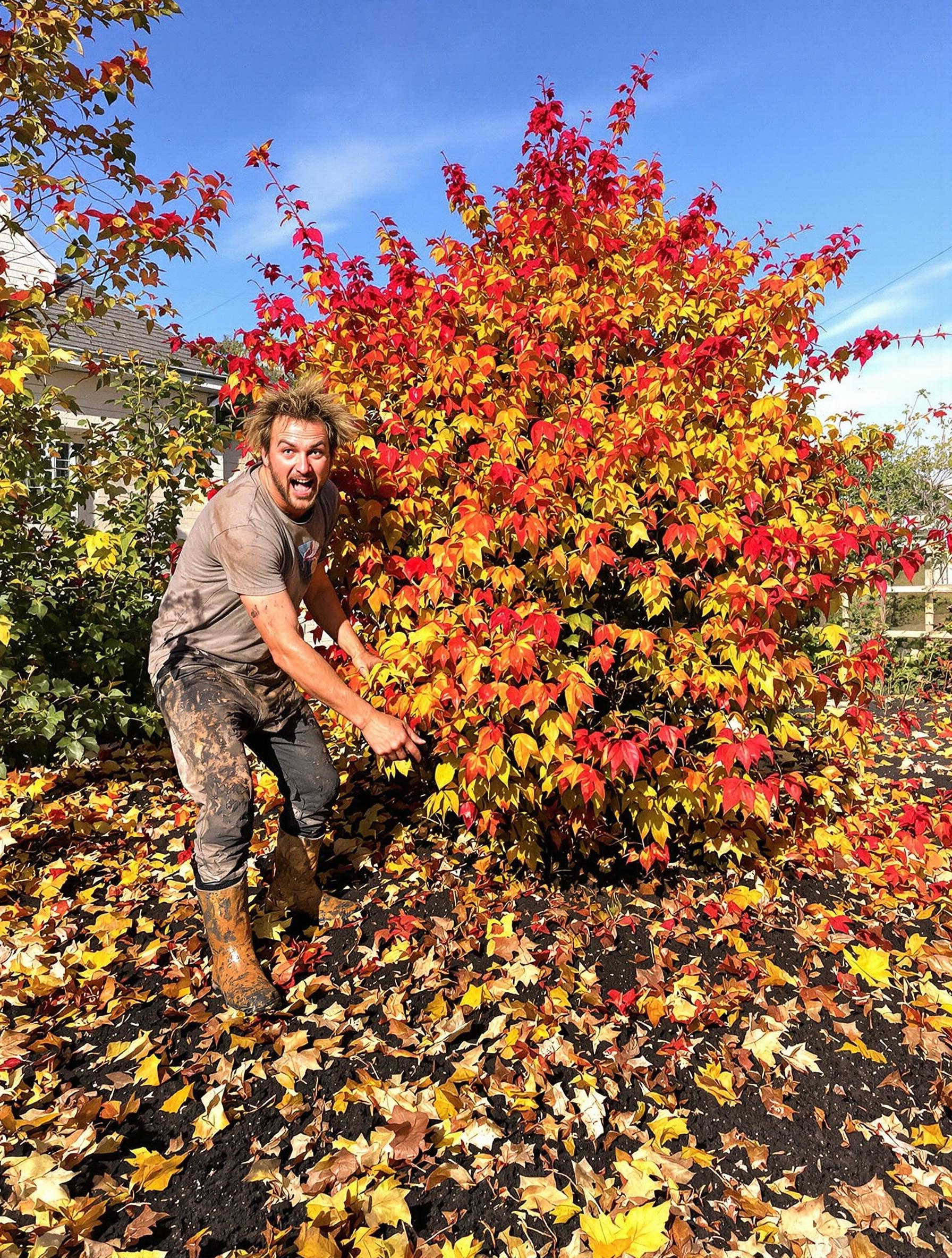 Paillage feuilles mortes engrais organique autour laurier-rose