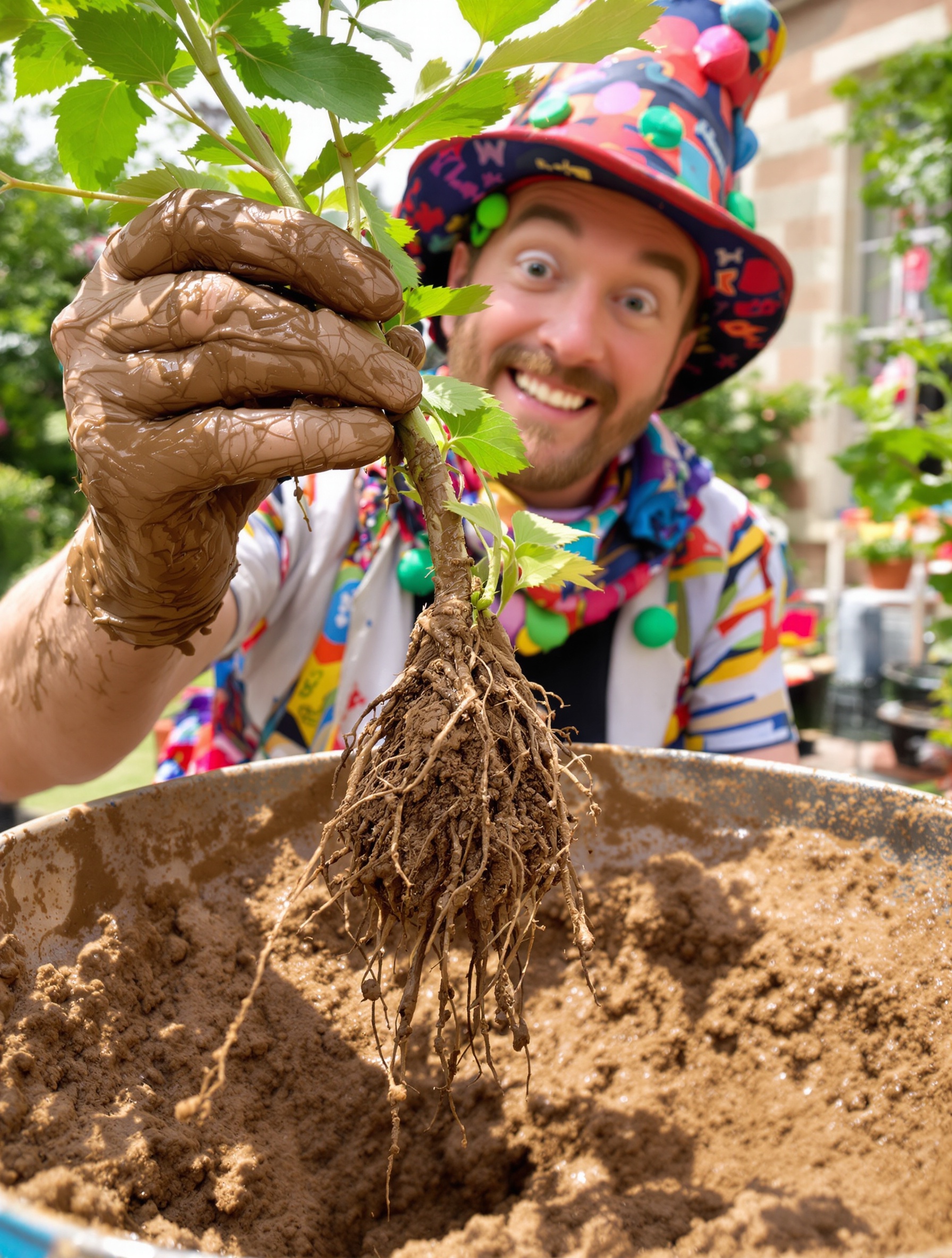 Pralinage racines nues framboisier avec argile et compost style Samir