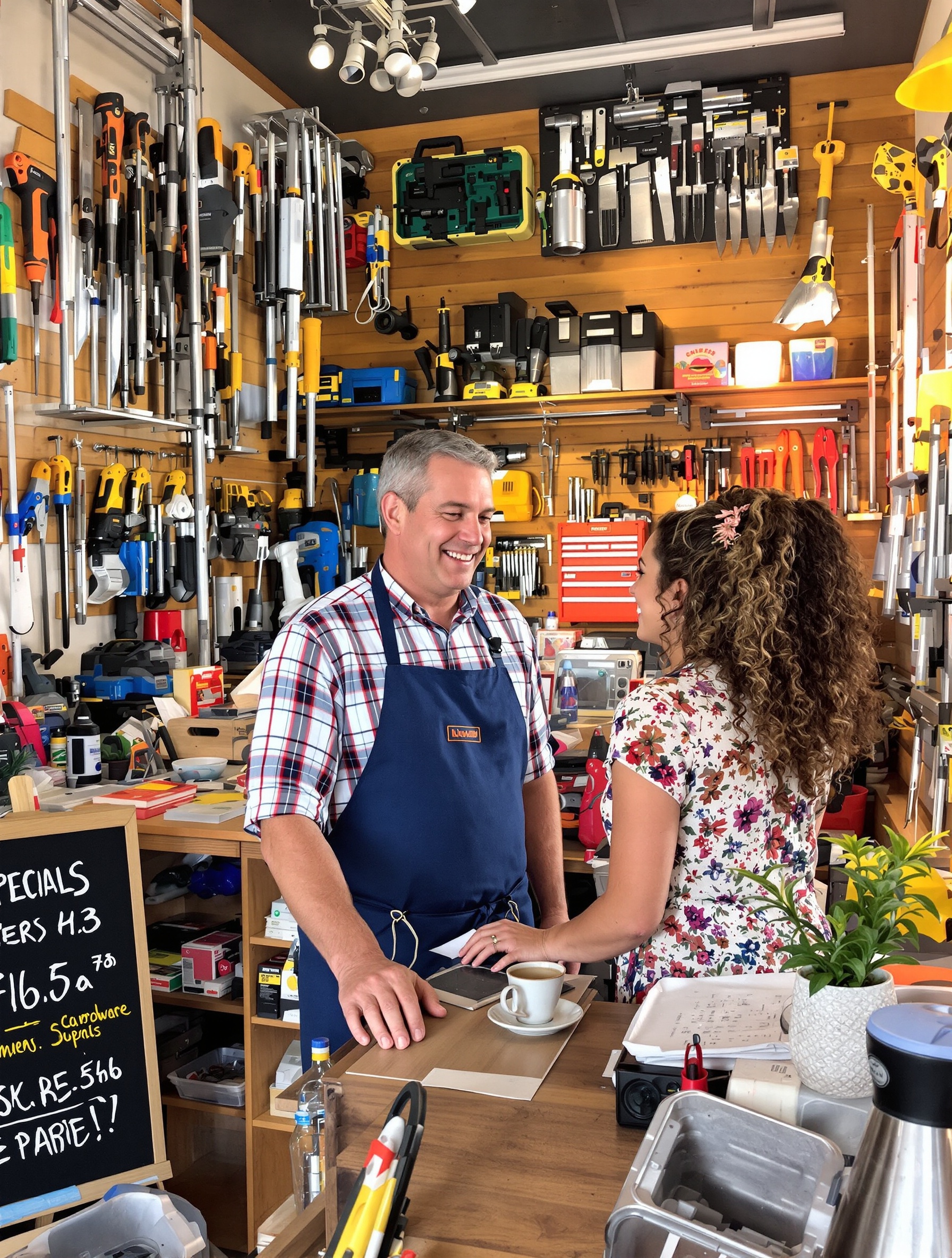 Petit commerce de location de matériel de bricolage, symbolisant proximité et service personnalisé