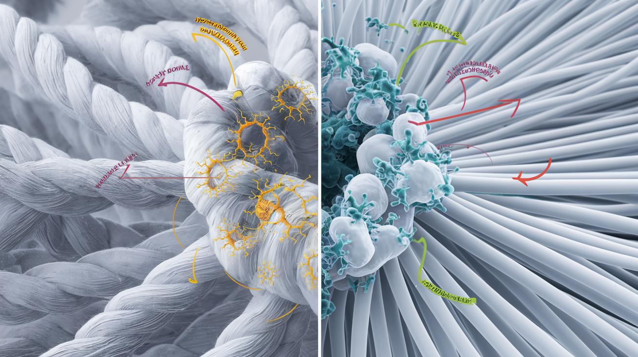 Structure microscopique coton vs polyester rétention bactéries odeurs de transpiration