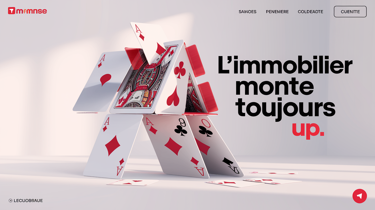 Maison en cartes à jouer sur le point de s'effondrer - mythe immobilier